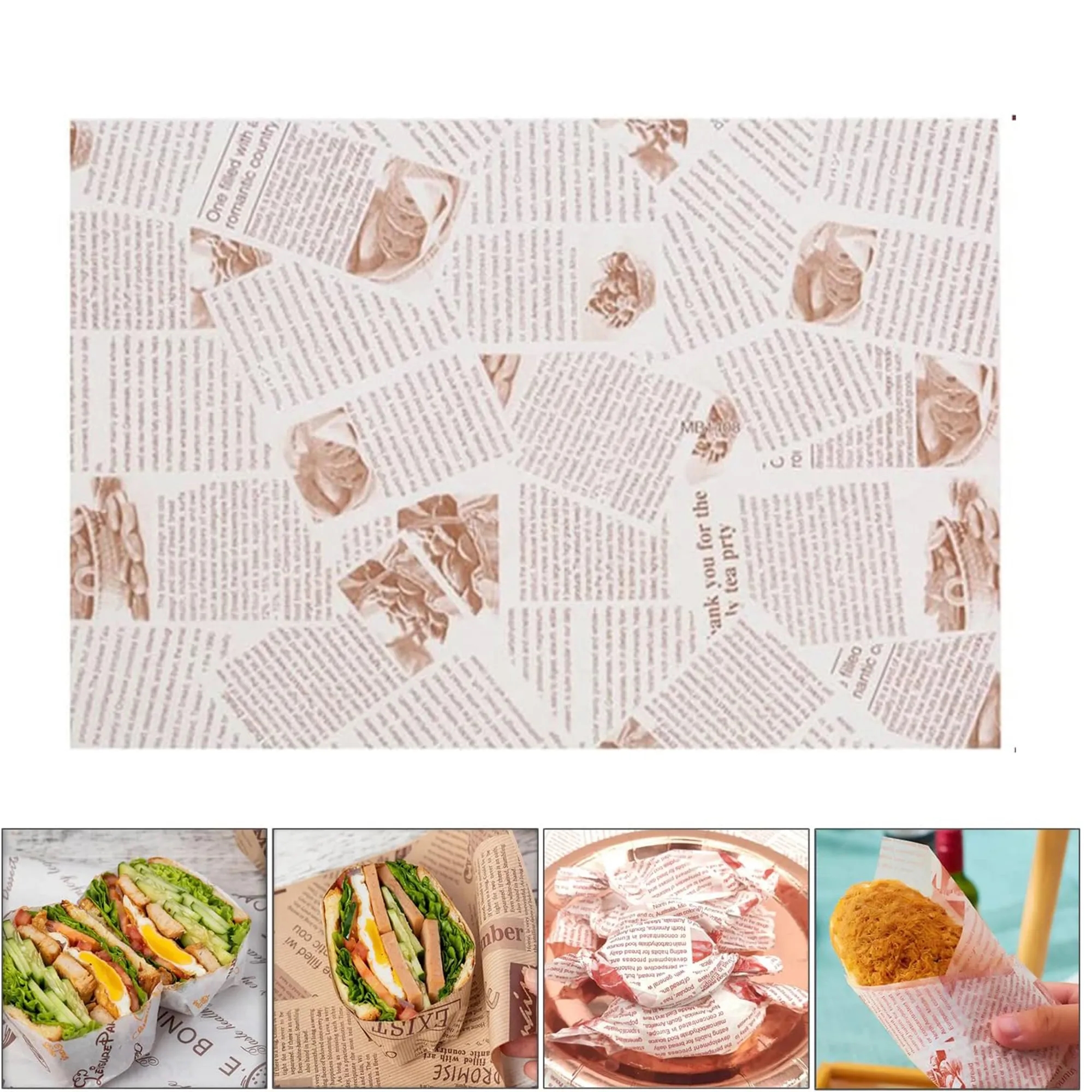 Grease Proof Kraft Food Wrap and Basket Liner Paper 1