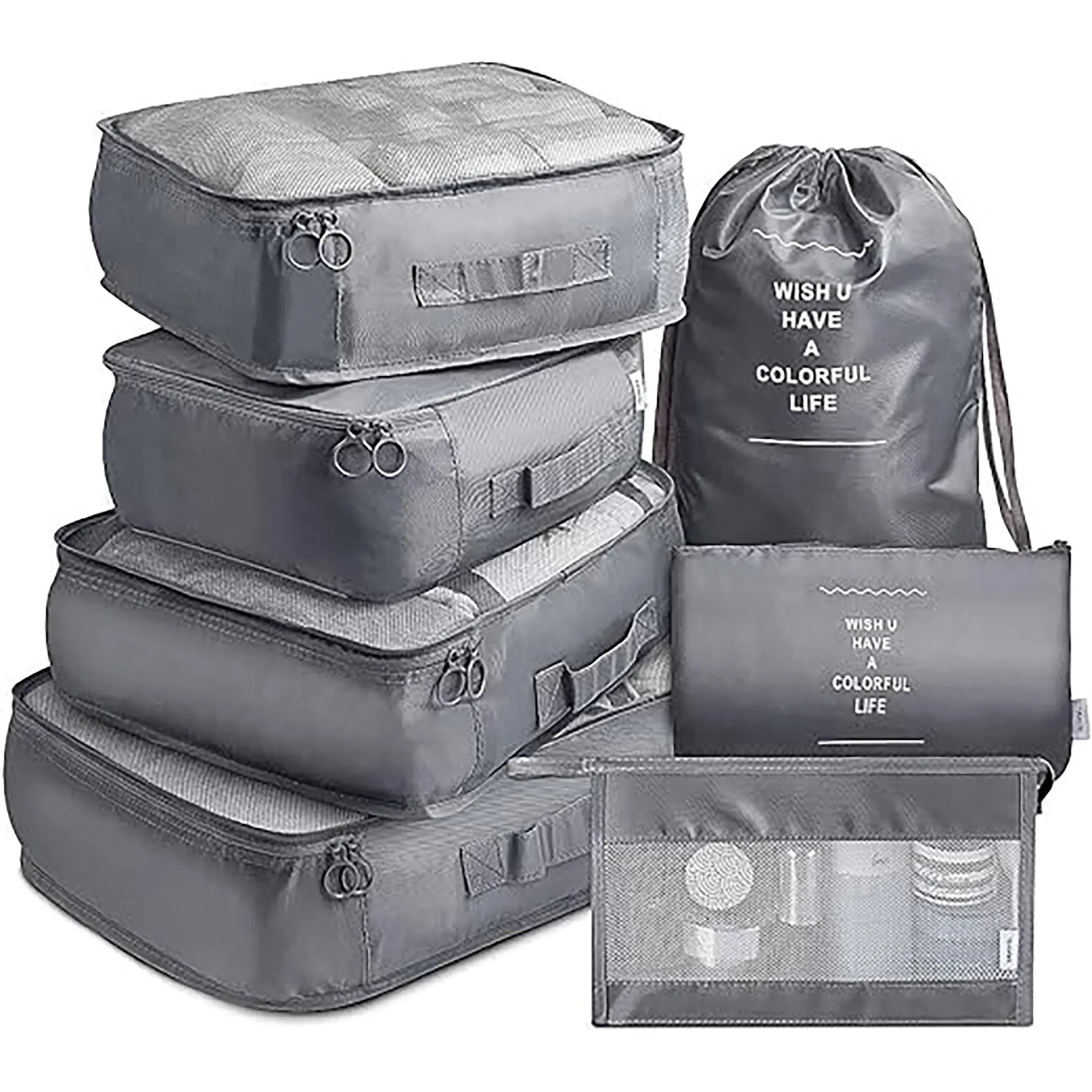 Travel Luggage Packing Organizers Set with Toiletry Bag 7