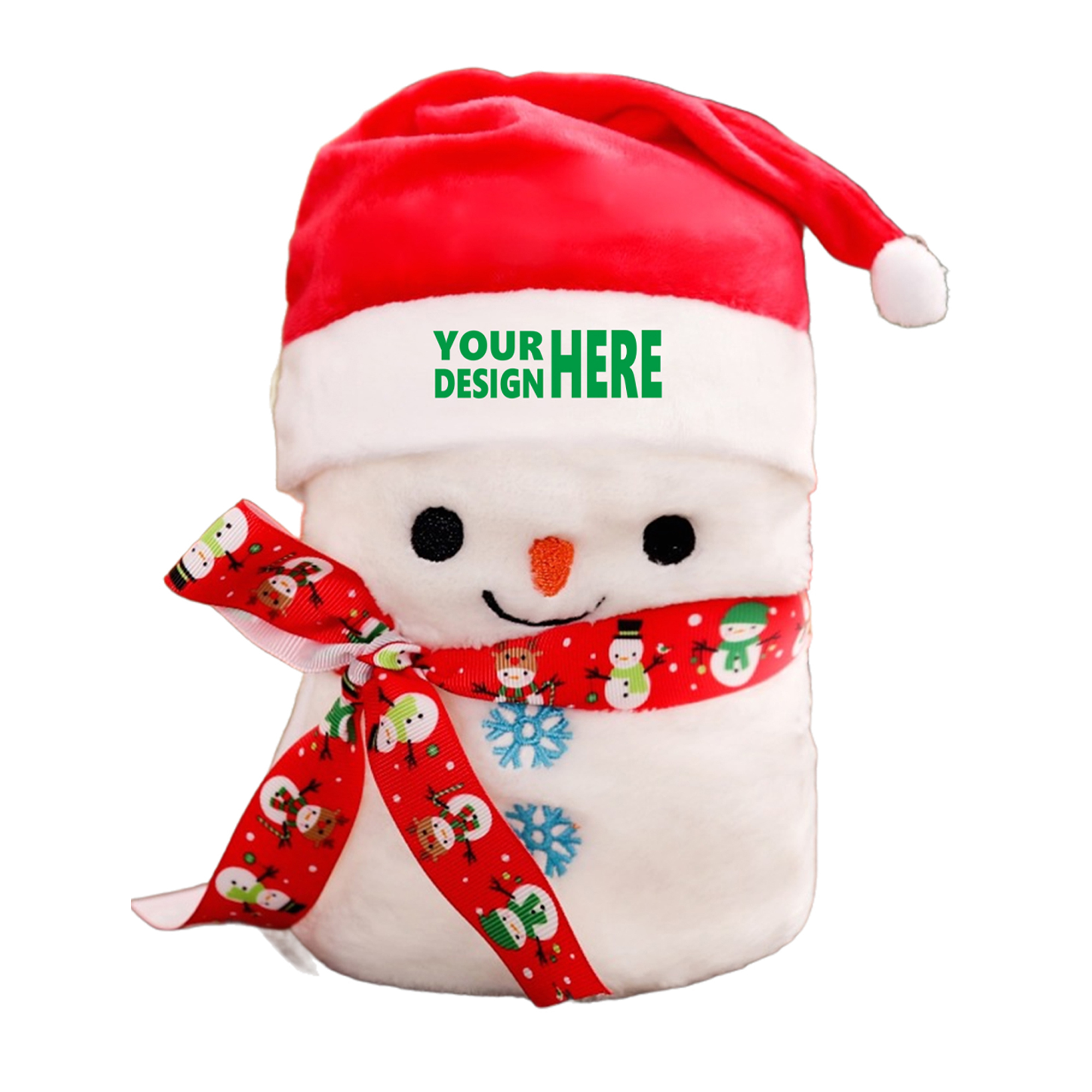 MOQ 50 Cozy Snowman Plush Blanket for Christmas 2