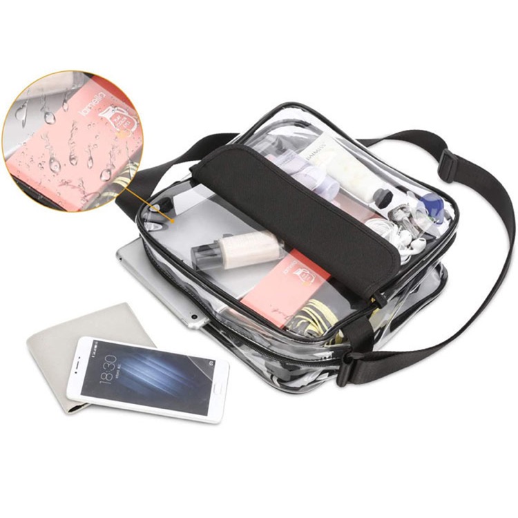 Large Clear Crossbody Messenger Shoulder Bag w/Adjustable Strap 5