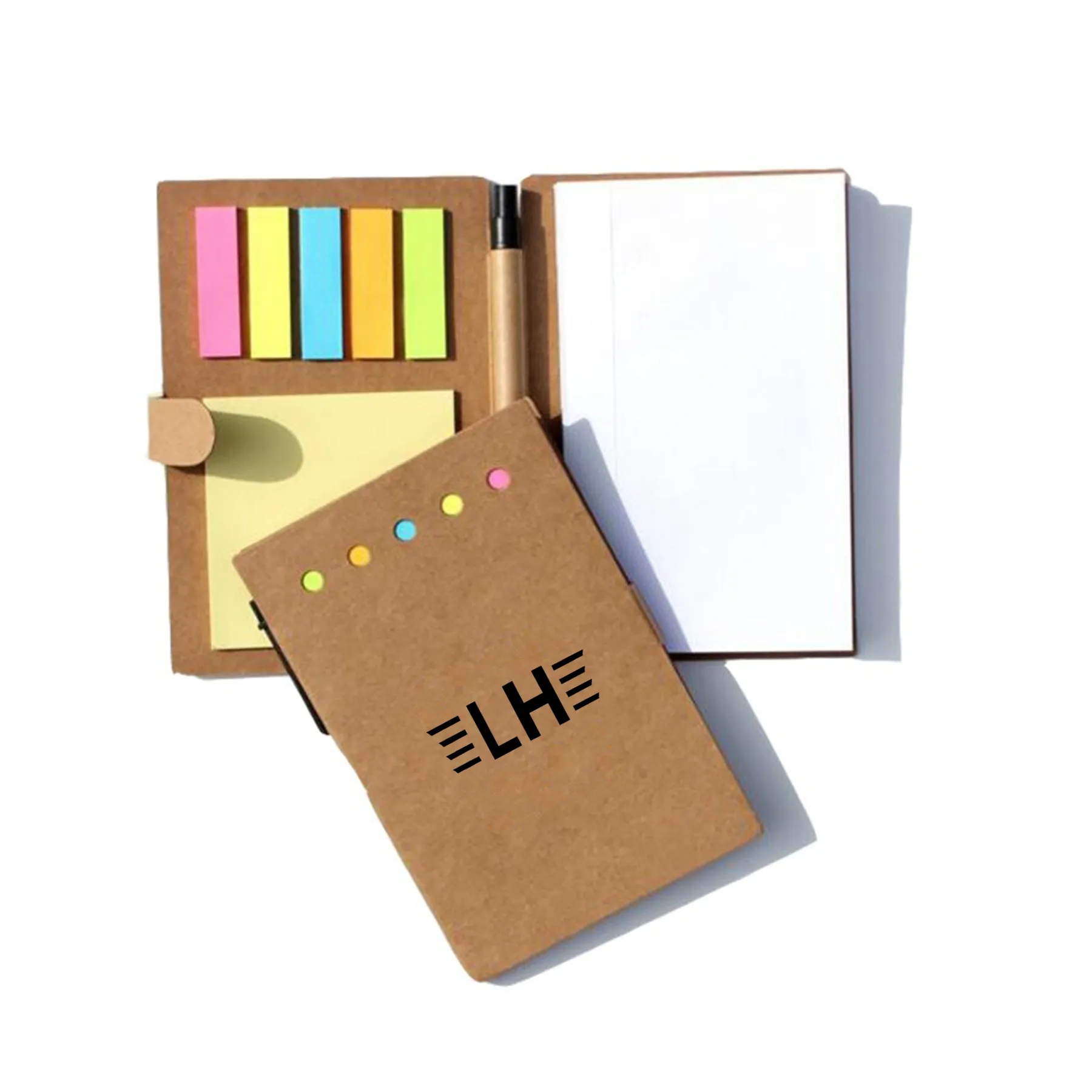 Kraft Paper Sticky Notebook With Pen 1