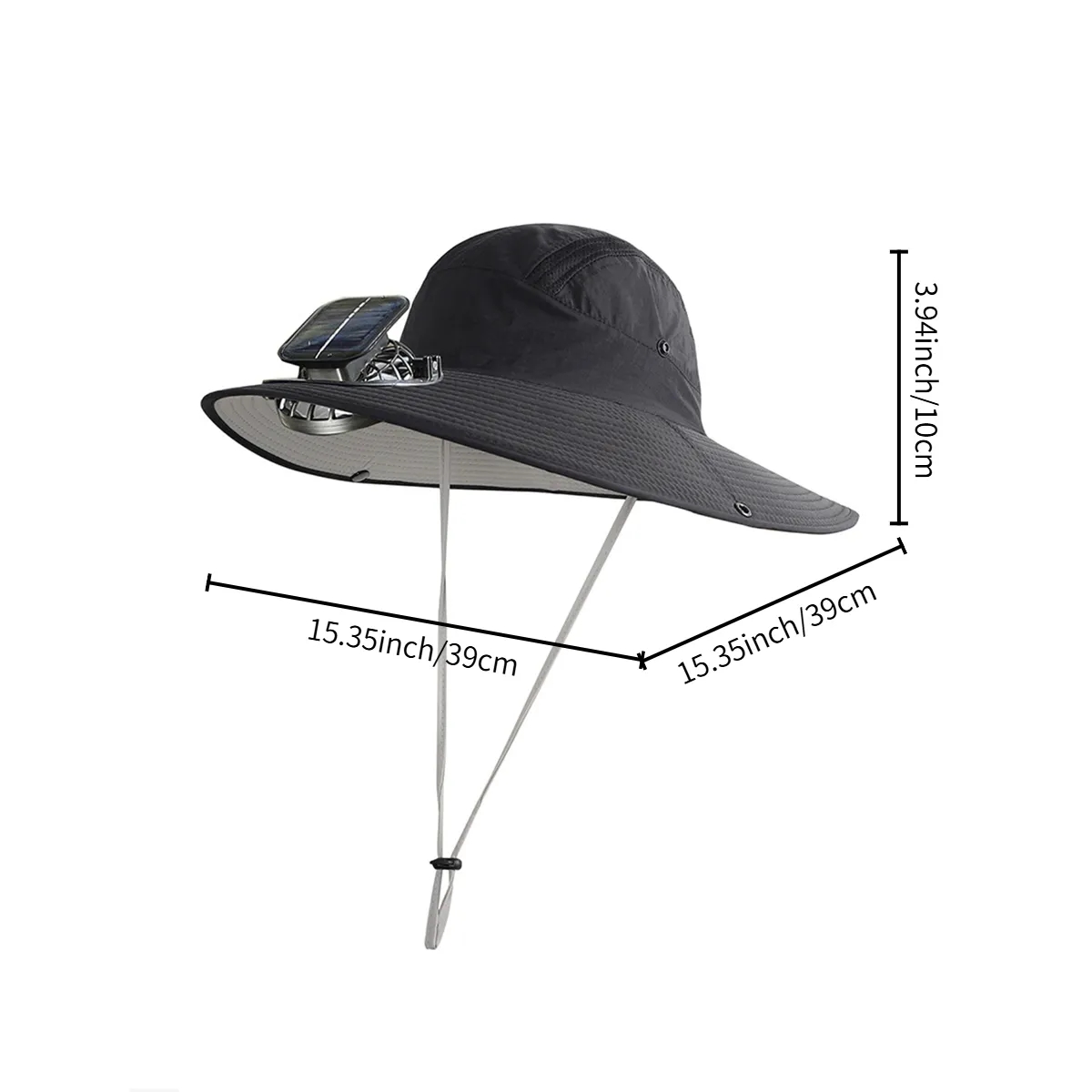 Solar Powered Cooling Boonie Hat With Fan And Wide Brim 6