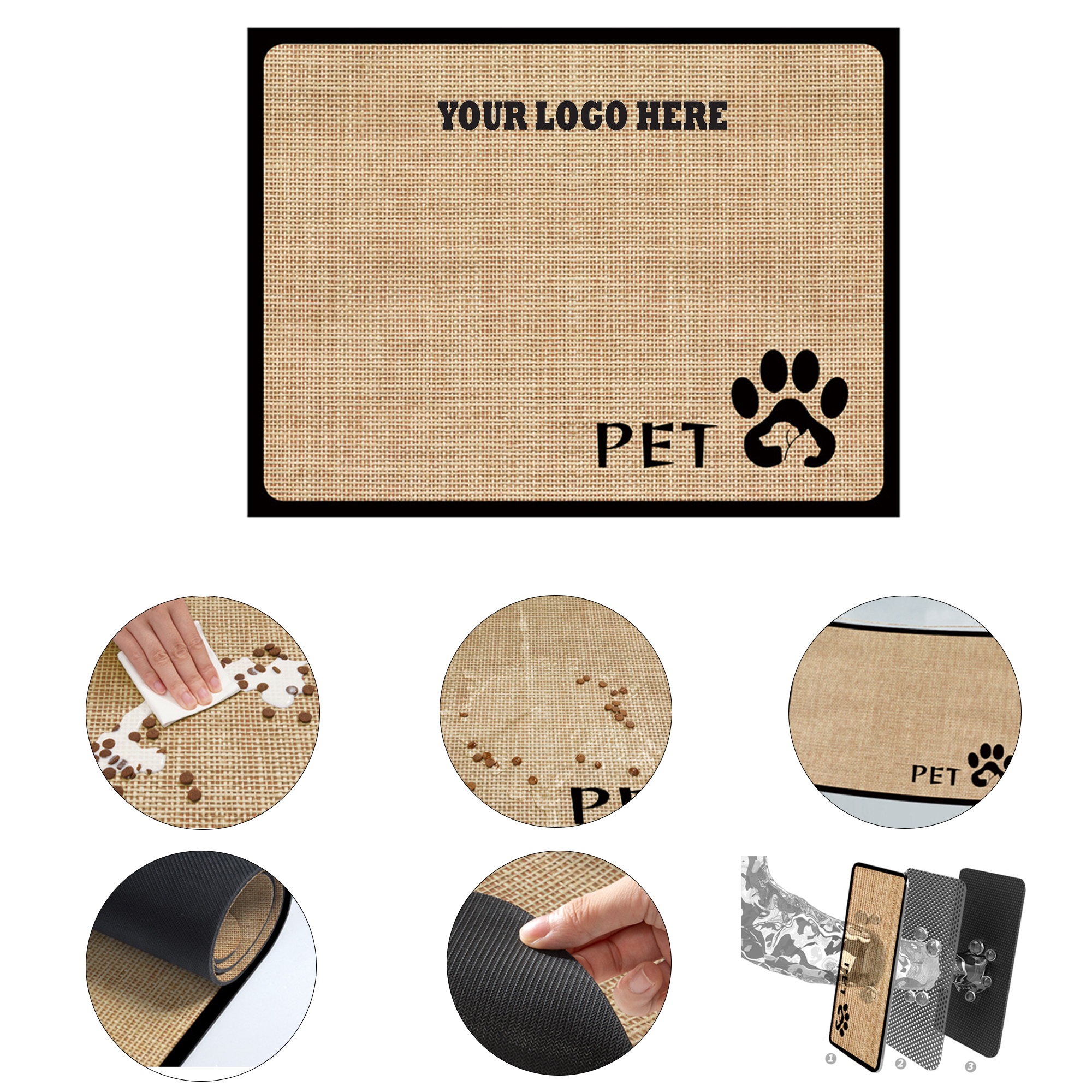 Simple Non Slip Absorbent Pet Feeding Mat MOQ 50 2