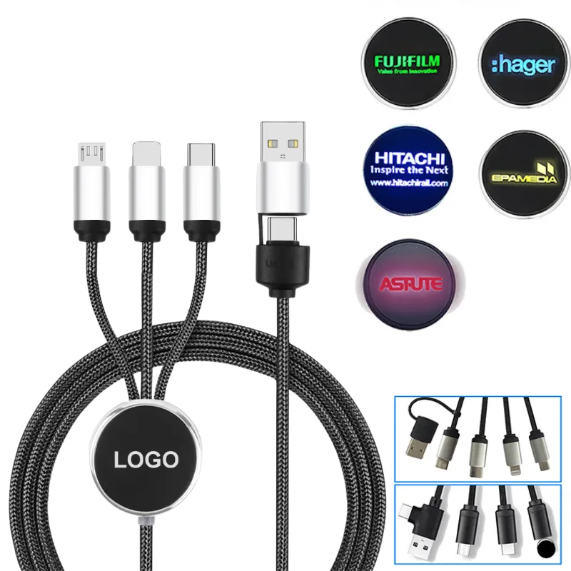 Custom LED Glow Logo 3-in-1 USB Cable 5