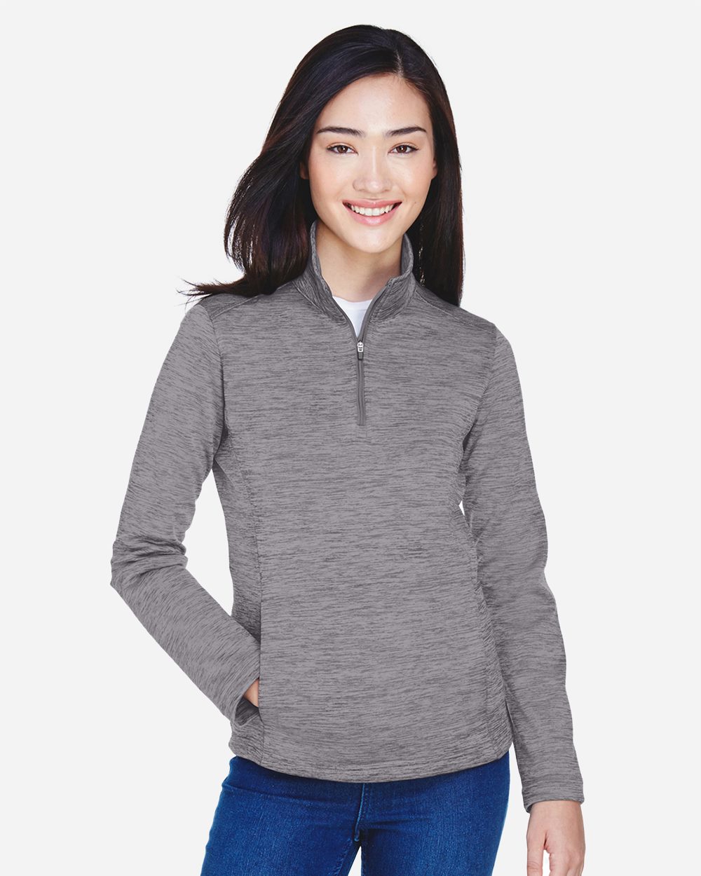 Women's Newbury Mélange Fleece Quarter-Zip Pullover - DG798W 7