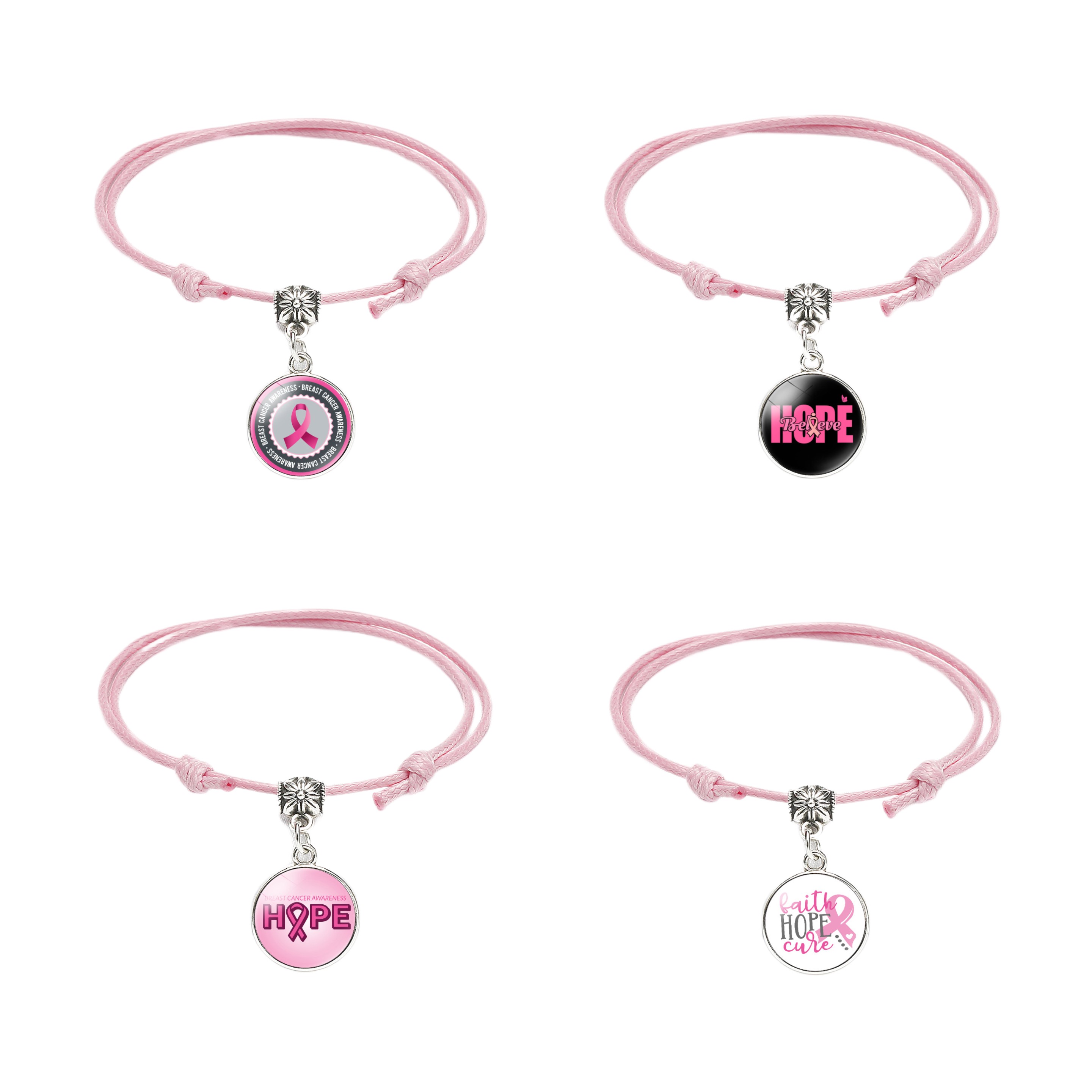 Breast Cancer Awareness Bracelet Adjustable (direct import) 4