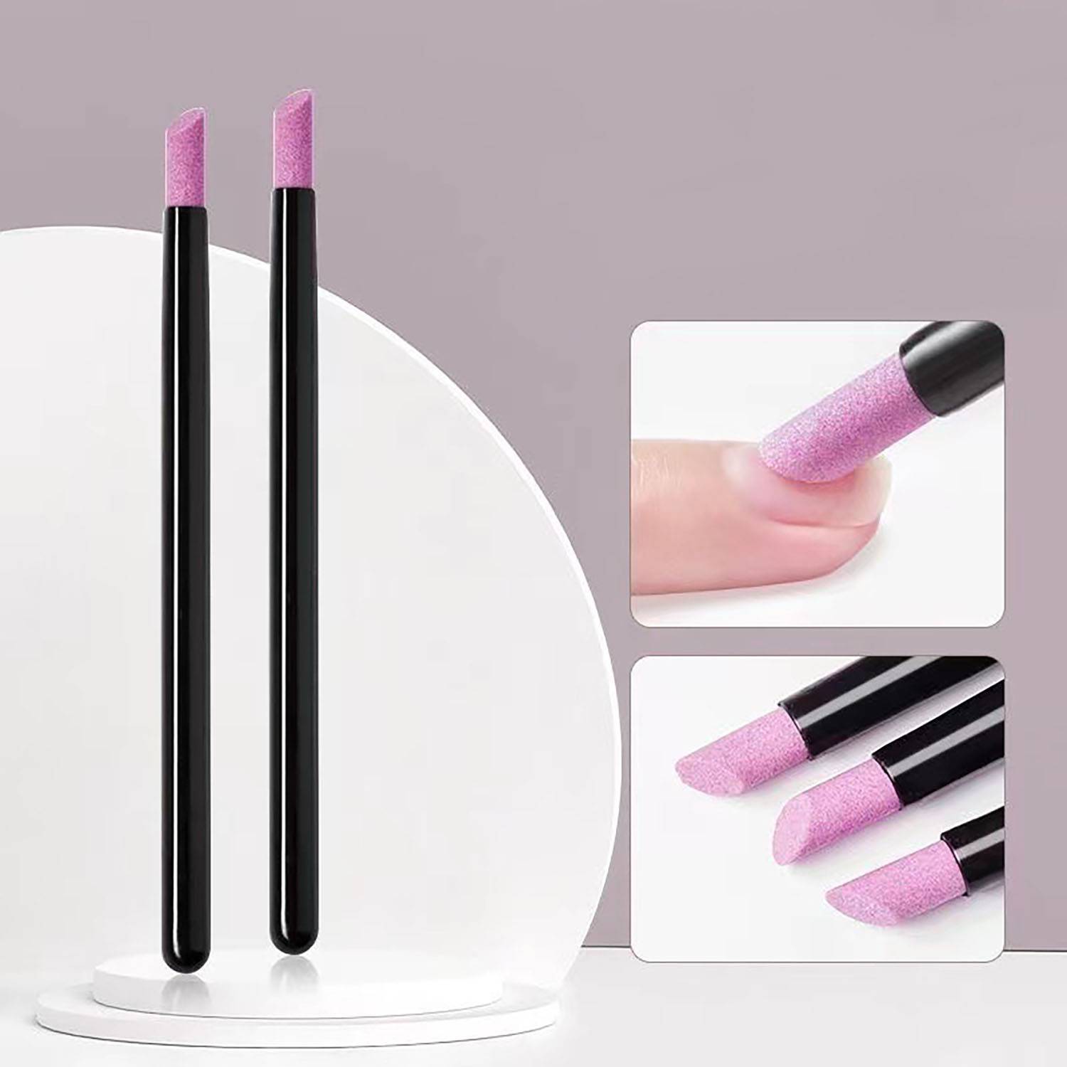 5pcs Quartz Stone Scrub Pen Cuticle Remover Nail File 6