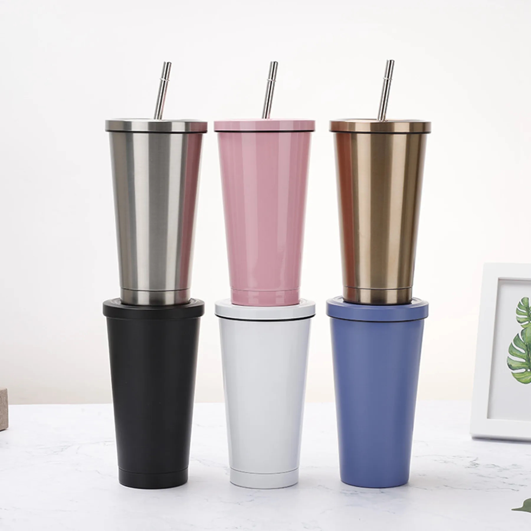 17 oz Custom Stainless Steel Tumbler with Lid & Straw 6