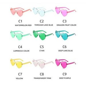 Customizable Heart Shape Eyewear Colored Sunglasses 7
