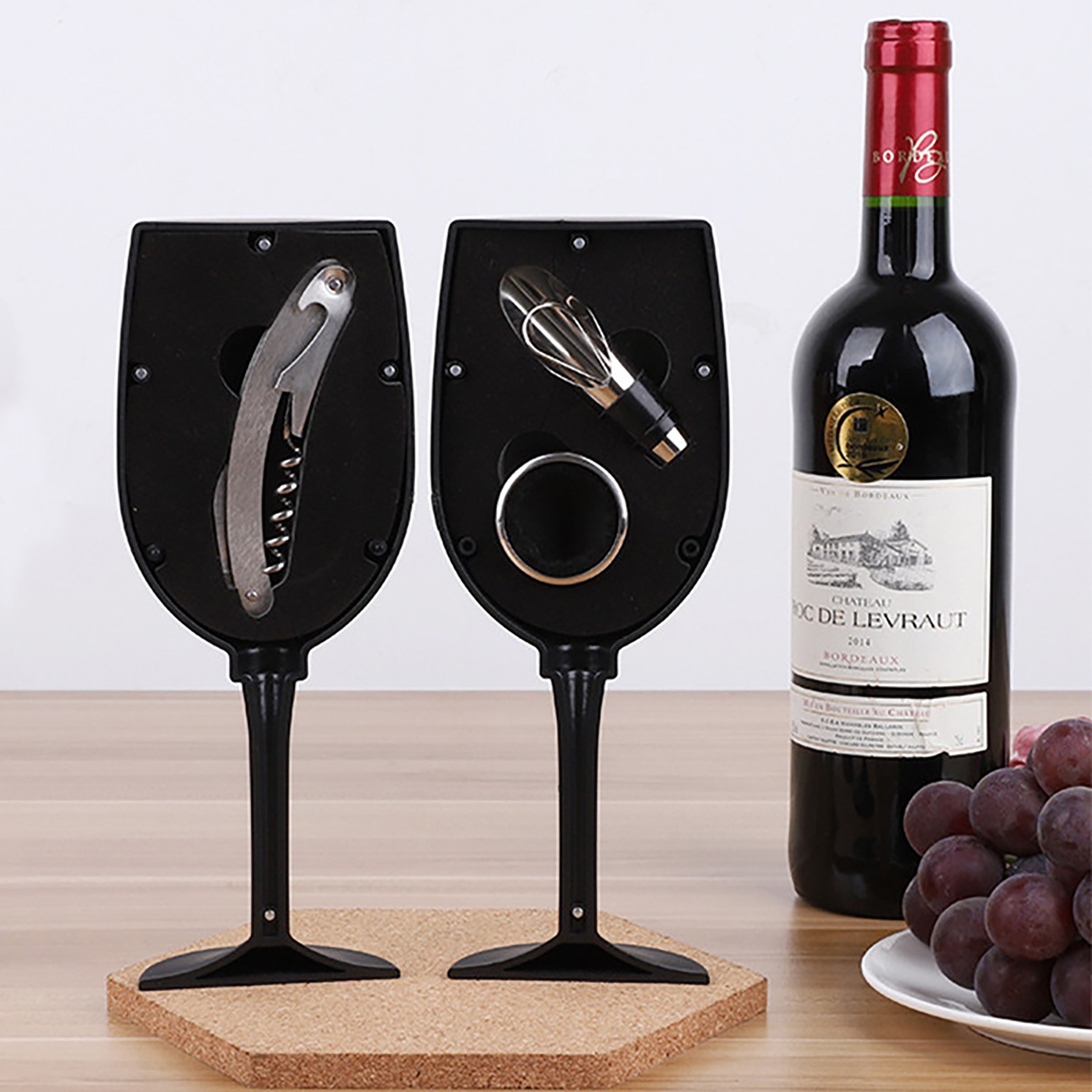 3-Piece Wine Opener Set Wine Glass Shape 7