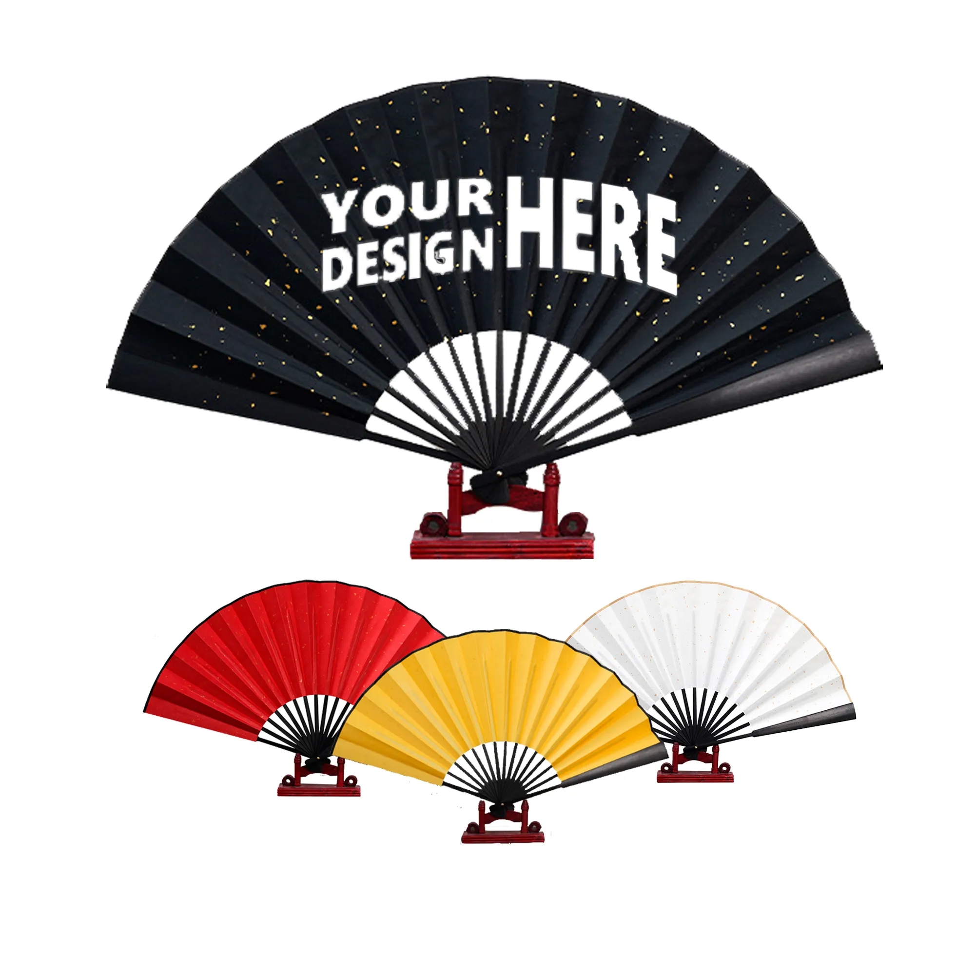 Sprinkling Gold Folding Fan MOQ 50pcs 3