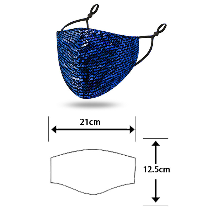 Shiny Face Mask w/ Adjustable Earloop and Interior Filter Pocket 3