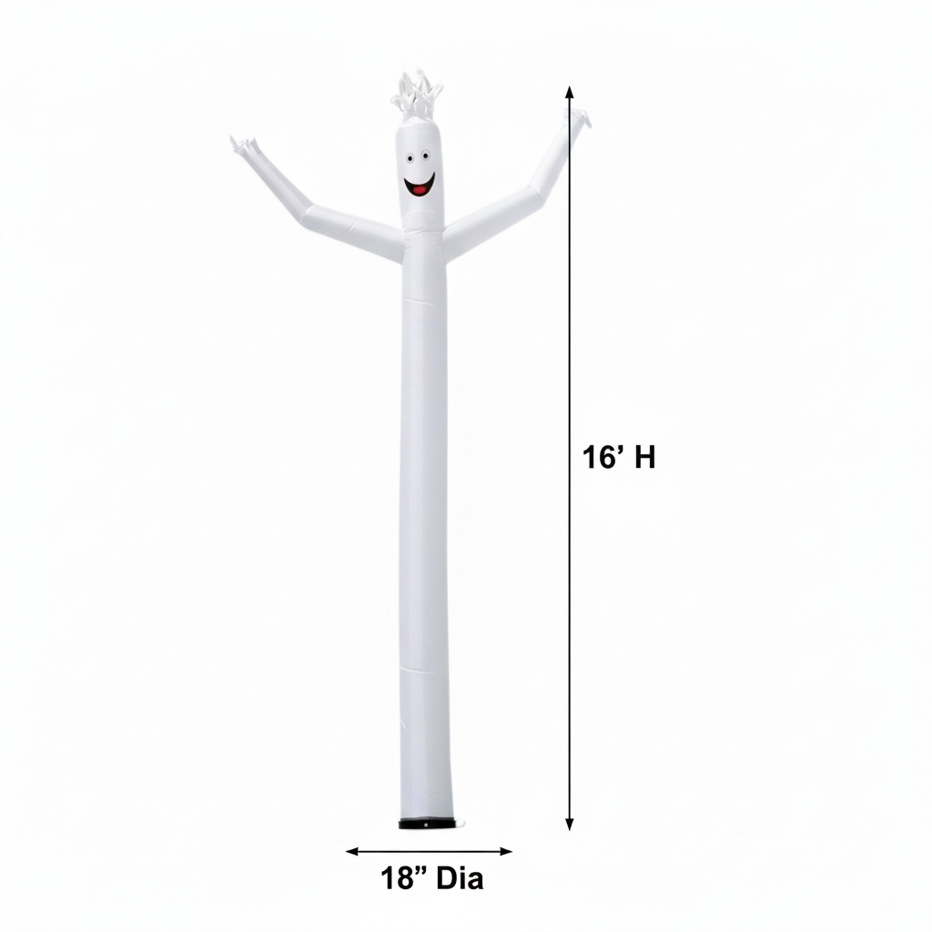 18'H Wacky Man™ Single-Leg Inflatable Dancer, White 3