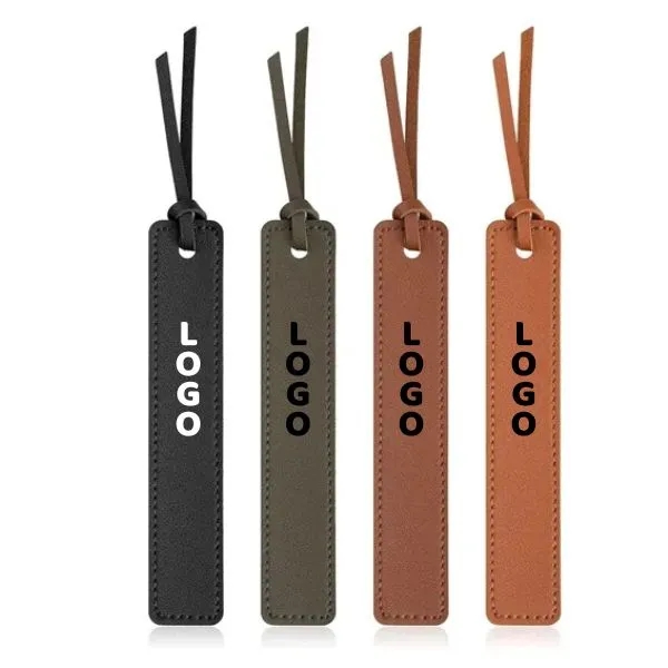Classic PU Leather Bookmark with Stitched Page Markers 2