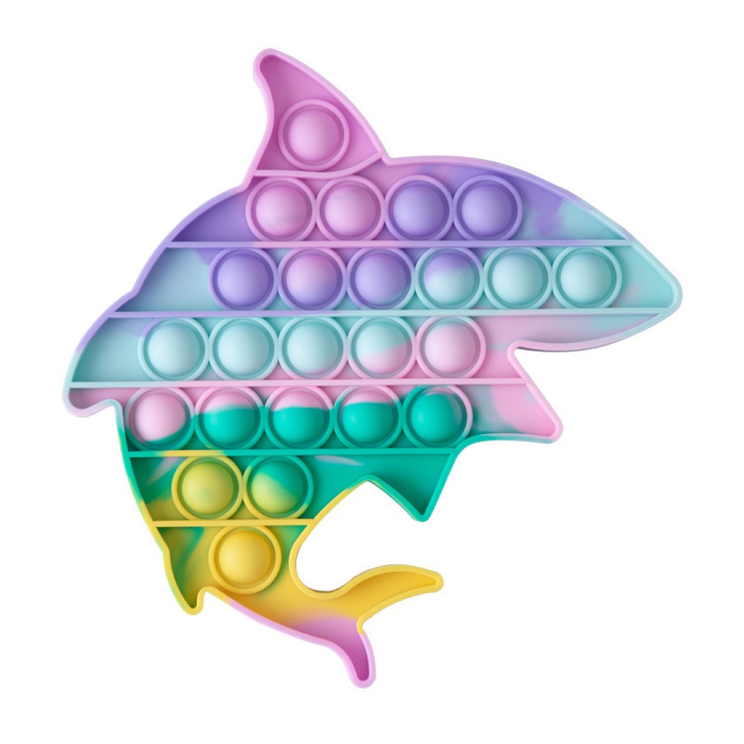 Macaron-colored shark Push Pop Bubble Sensory Fidget Toys 1