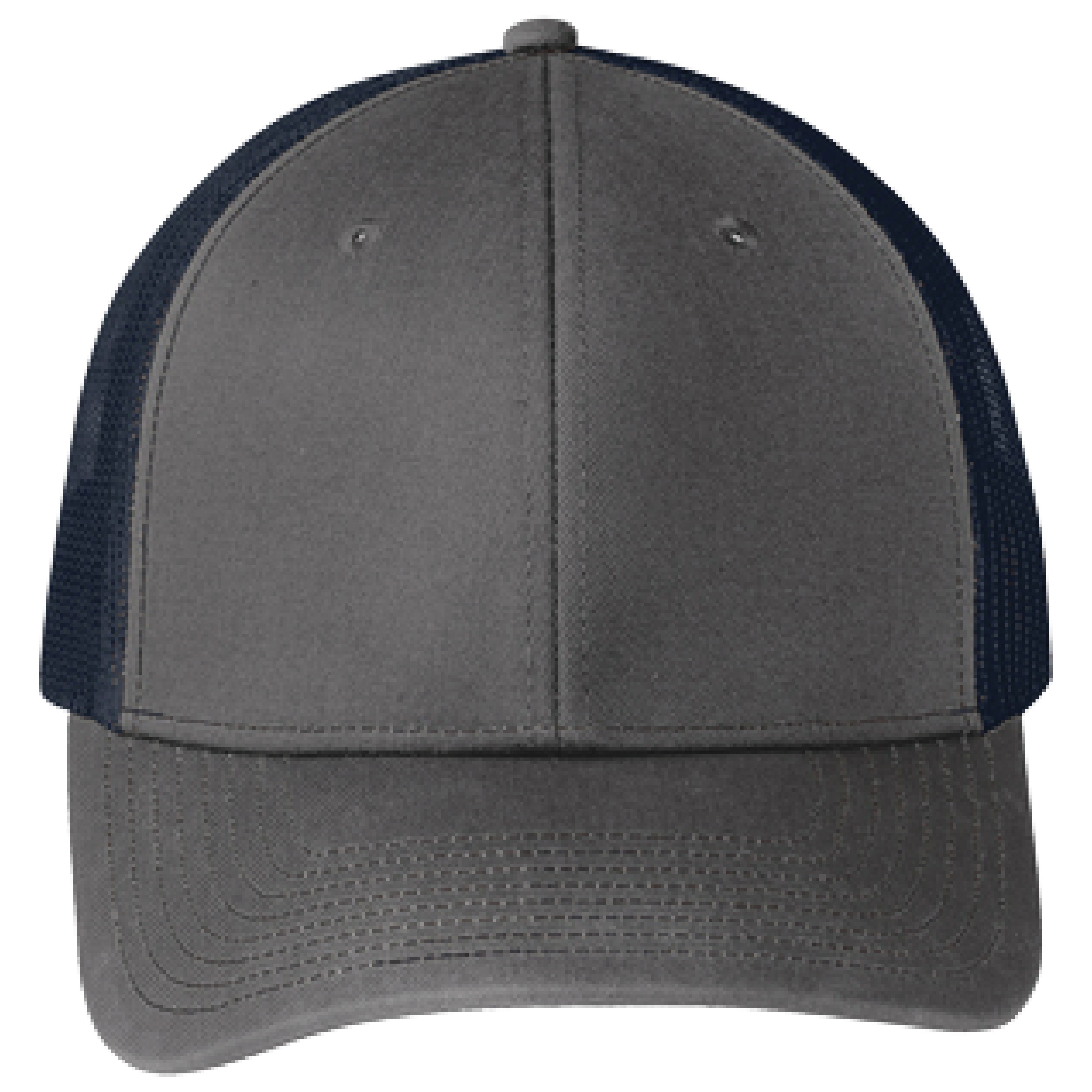 Port Authority C402 6-Panel Snapback Trucker Hat w/Leatherette Adhesive Patches or Embroidery 134