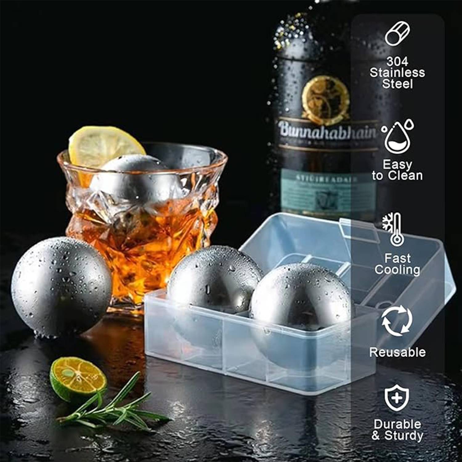 2 Pack Reusable Ice Ball Stones 2