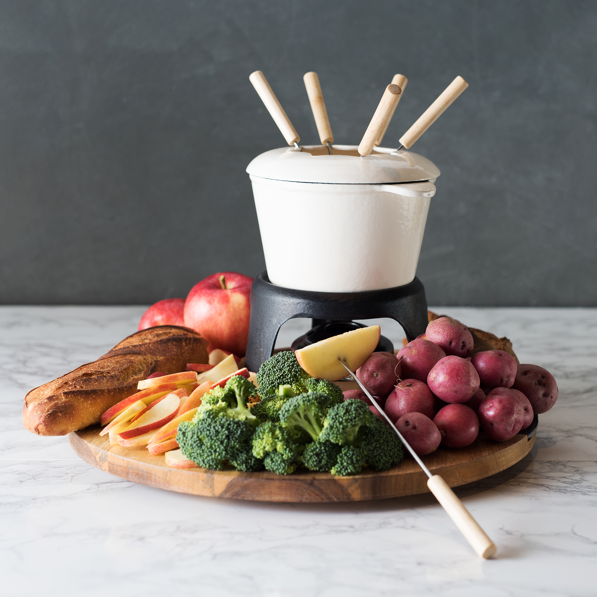 Twine Living® Cast Iron Fondue Set 10