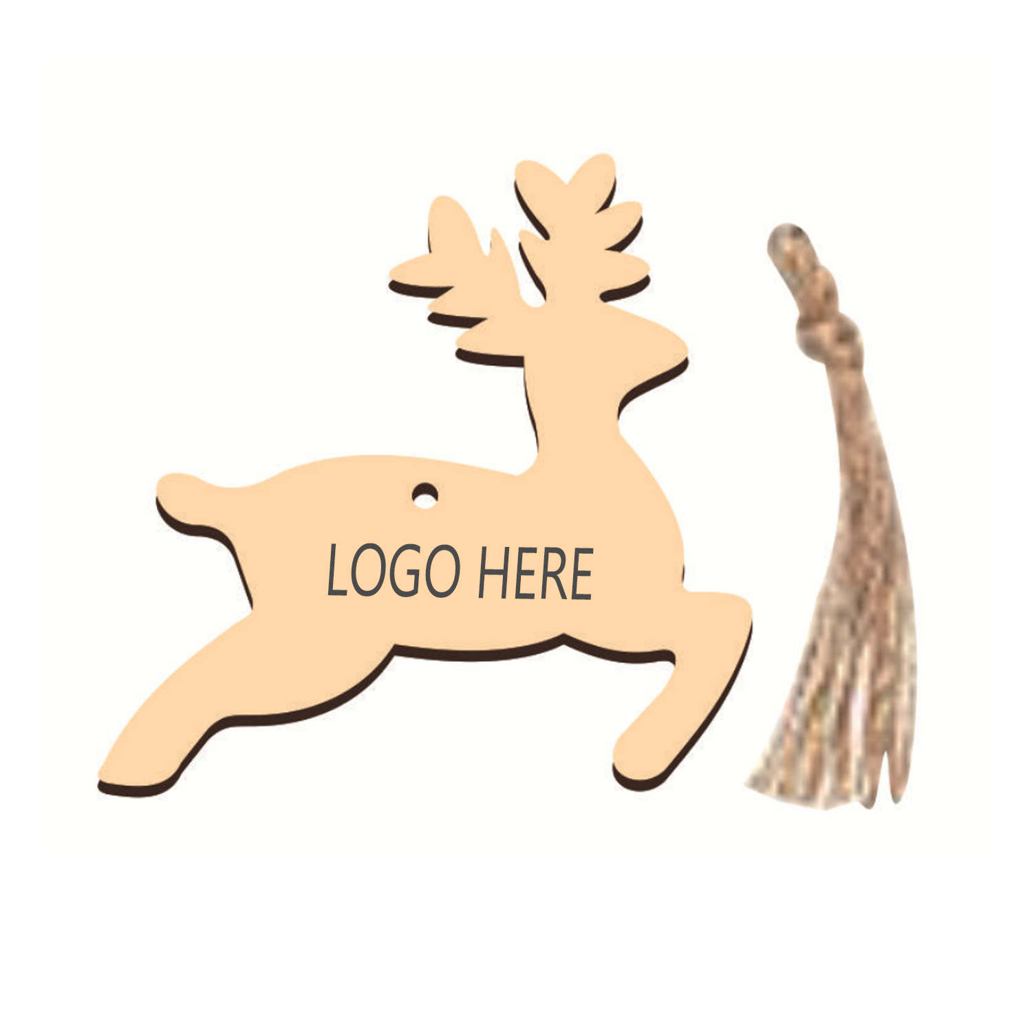 Elk Christmas Wood Pendant 10 Pieces Set 1
