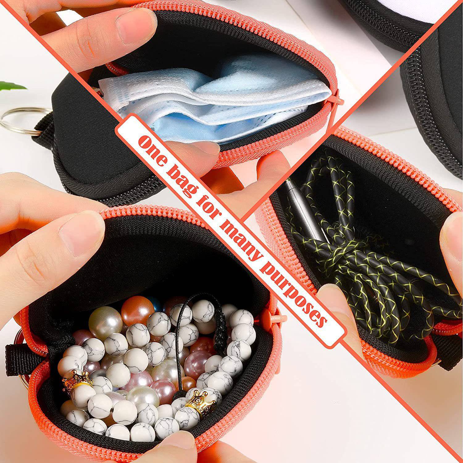 Neoprene Zipper Pouch Keychain w/ Silver Split-Ring 3