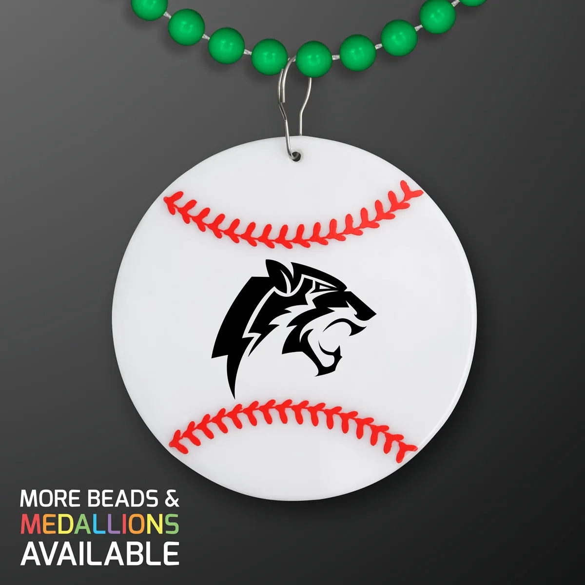 Baseball Medallion with Beaded Necklace (Non Light Up) 32