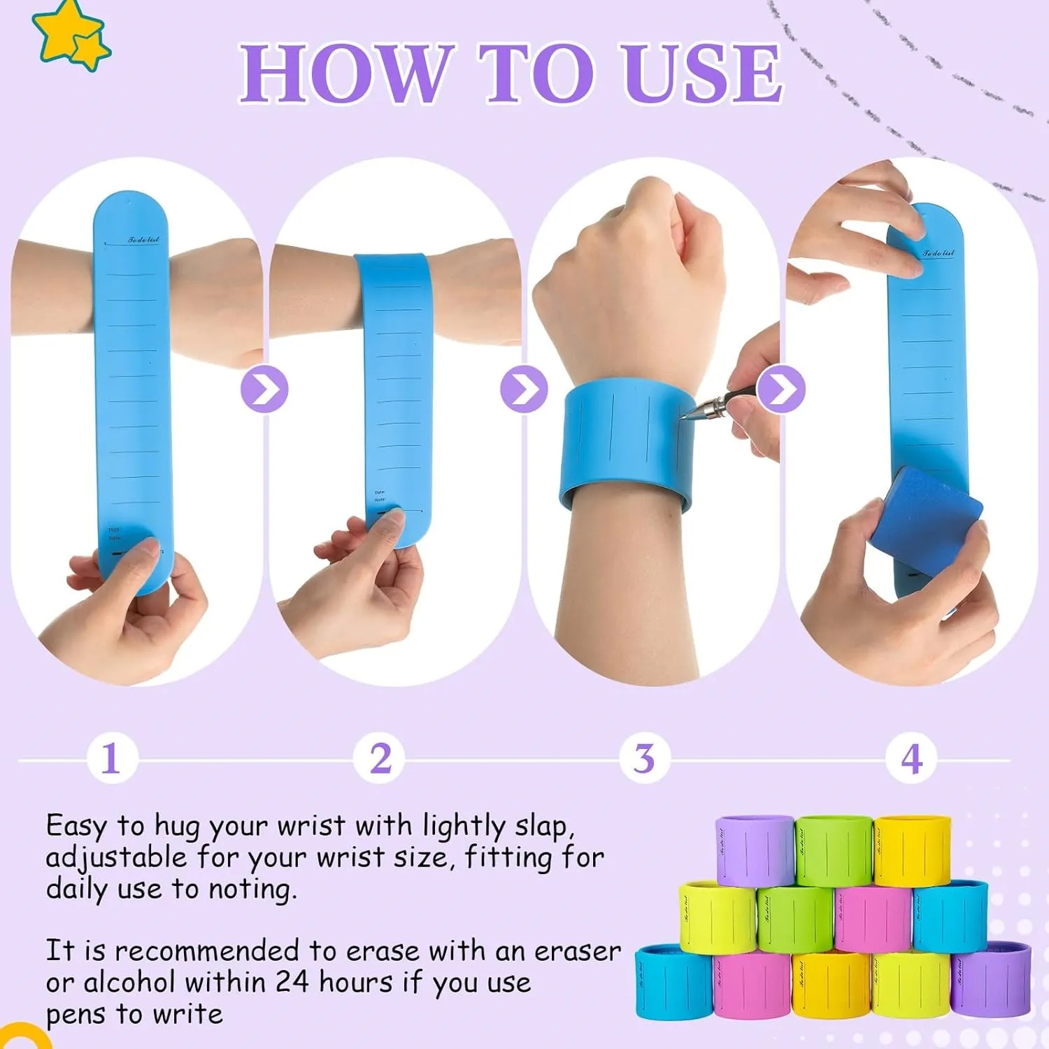 Silicone Reusable Writable Memo Wristband Ruler 1