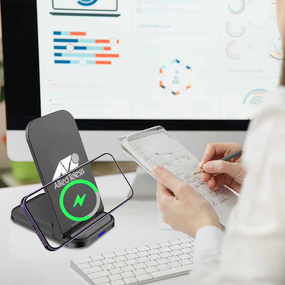 15W Foldable Wireless Charger Stand with Dual Coils & Adjustable Angle 5