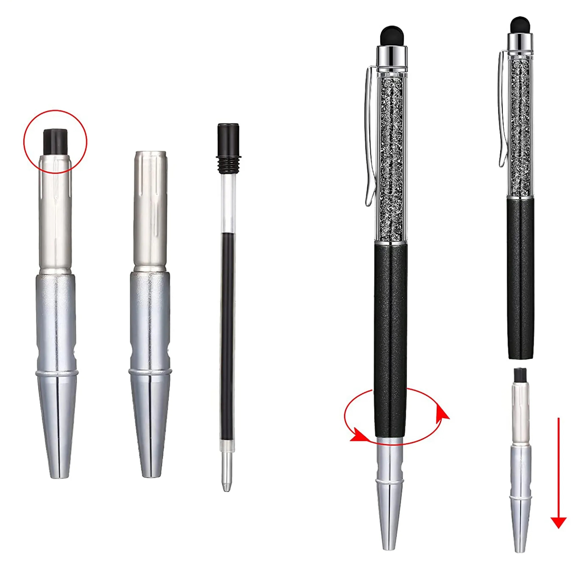 Crystal Ballpoint Pen w/ Stylus 2