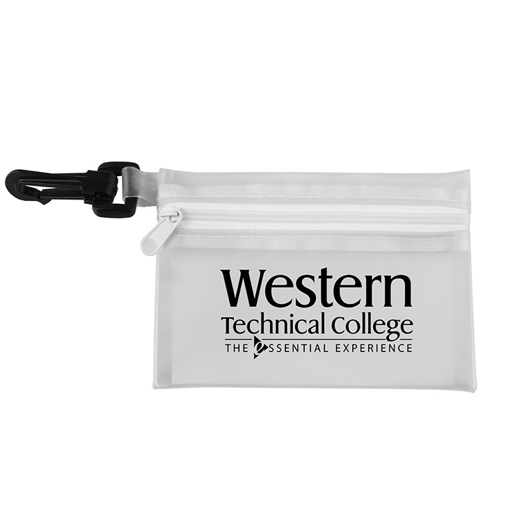 "PARKWAY 7" Piece First Aid Kit inTranslucent Zipper Kit with Plastic Carabiner Attachment 8