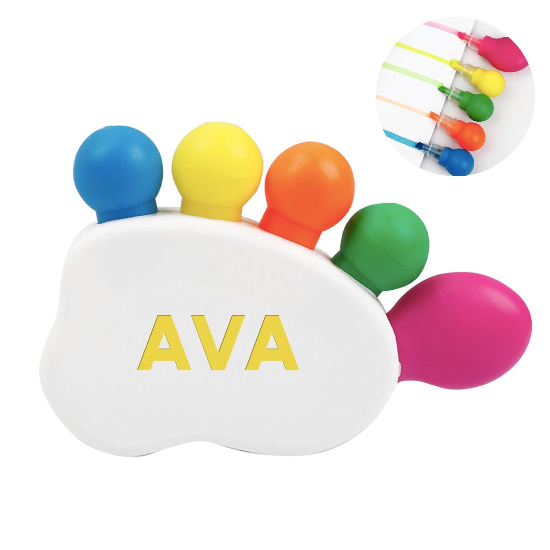 Toe-Shaped 5-Color Highlighter 1