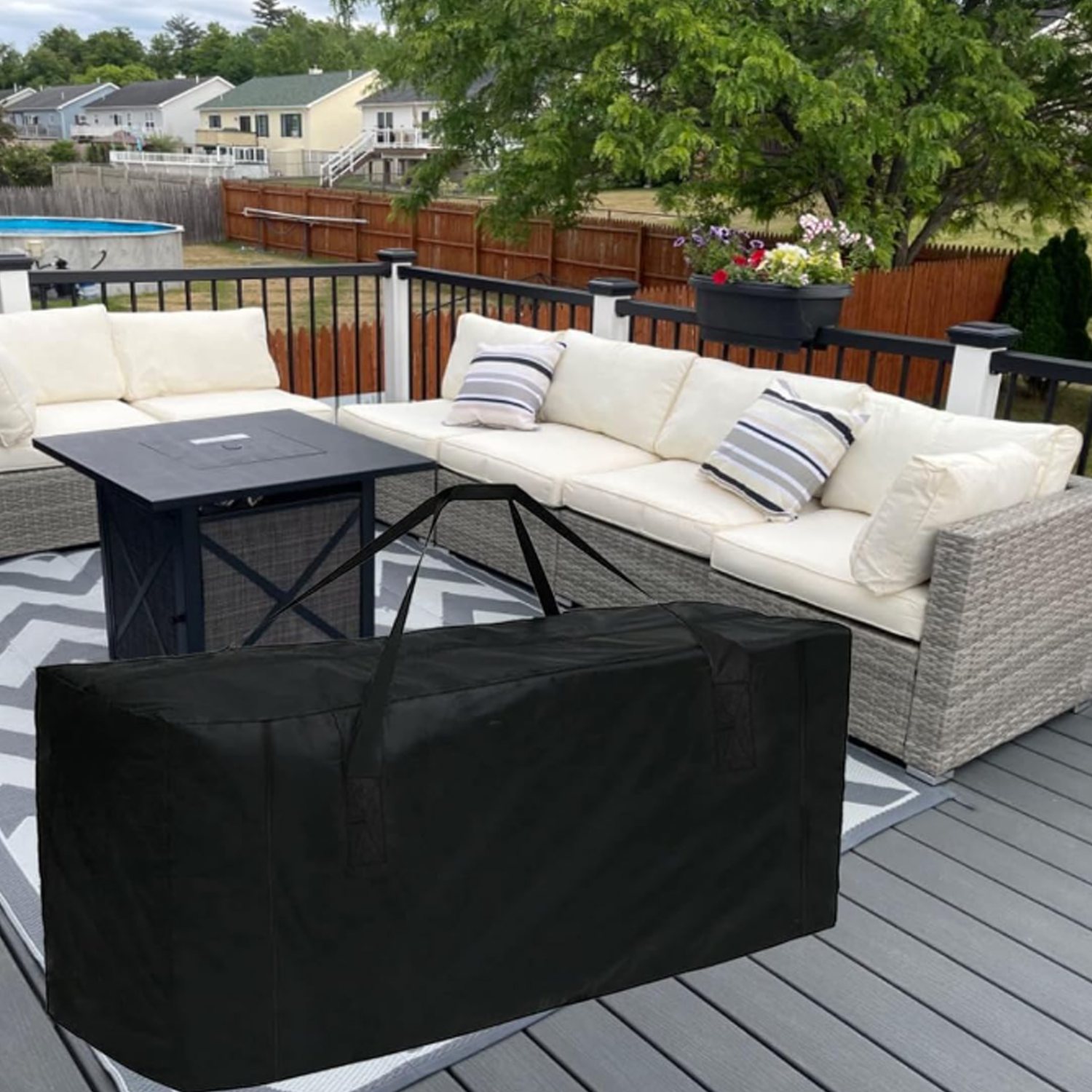 210D Oxford cloth outdoor furniture cushion storage bag 1