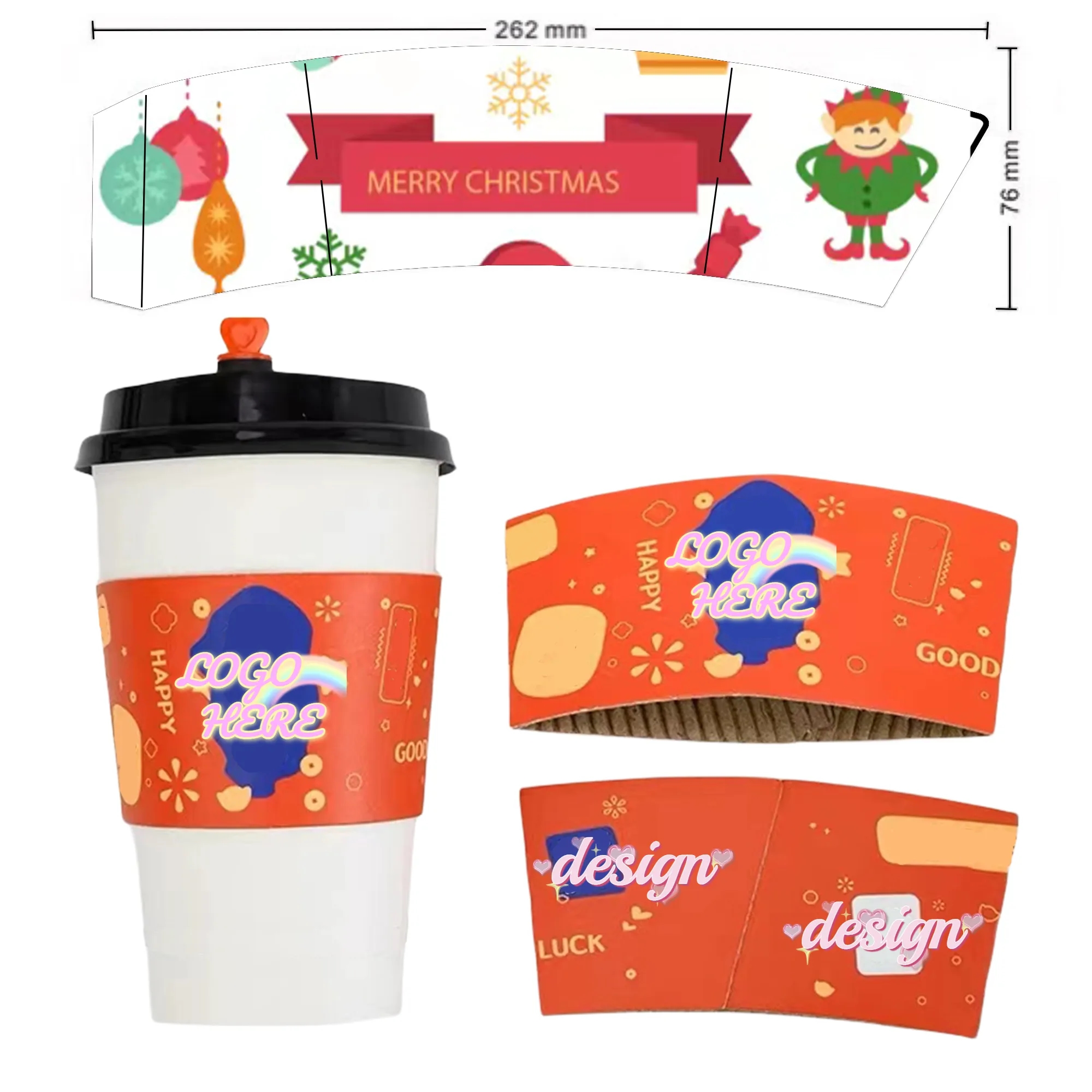 Paper Coffee Cup Sleeve MOQ 500 2