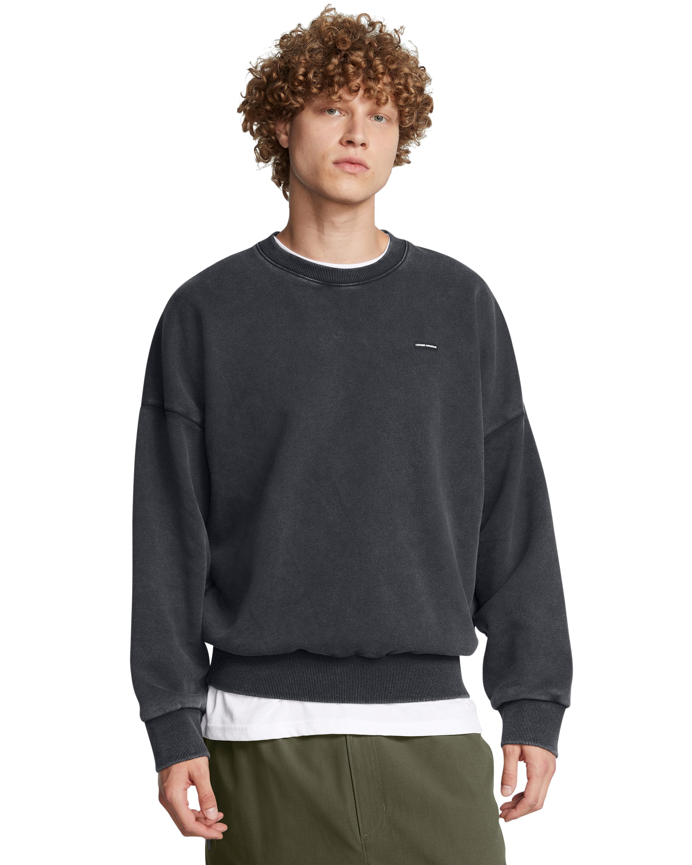 UA Icon Heavyweight Fleece Wash Men's Oversized Crew 3