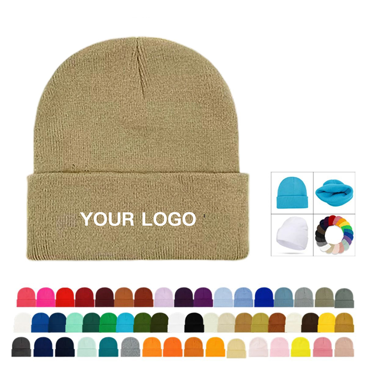 Knit Acrylic Beanie Hat for Winter Outdoor Wear 13