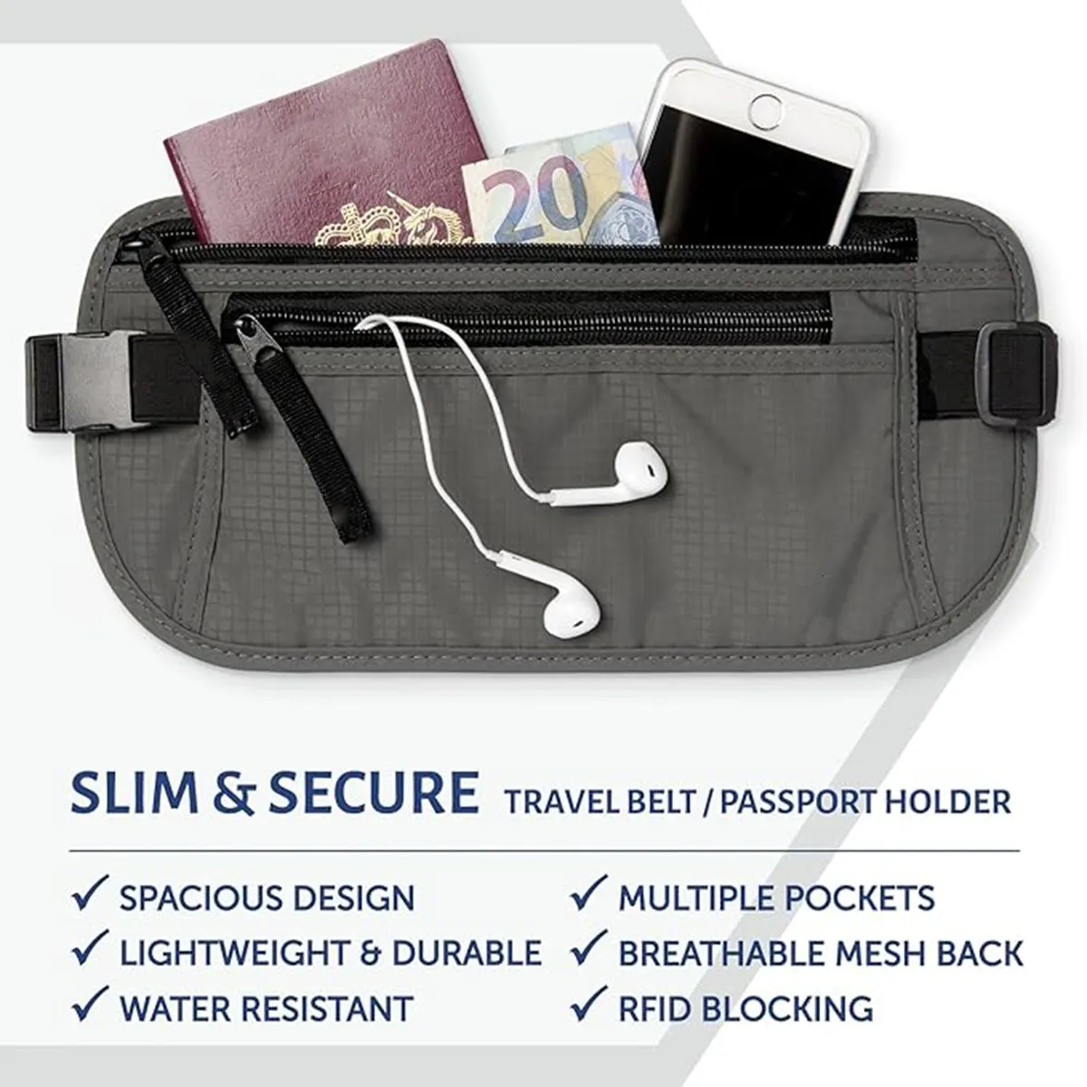 Personlized Slim RFID Blocking Travel Pouch Passport Holder 2