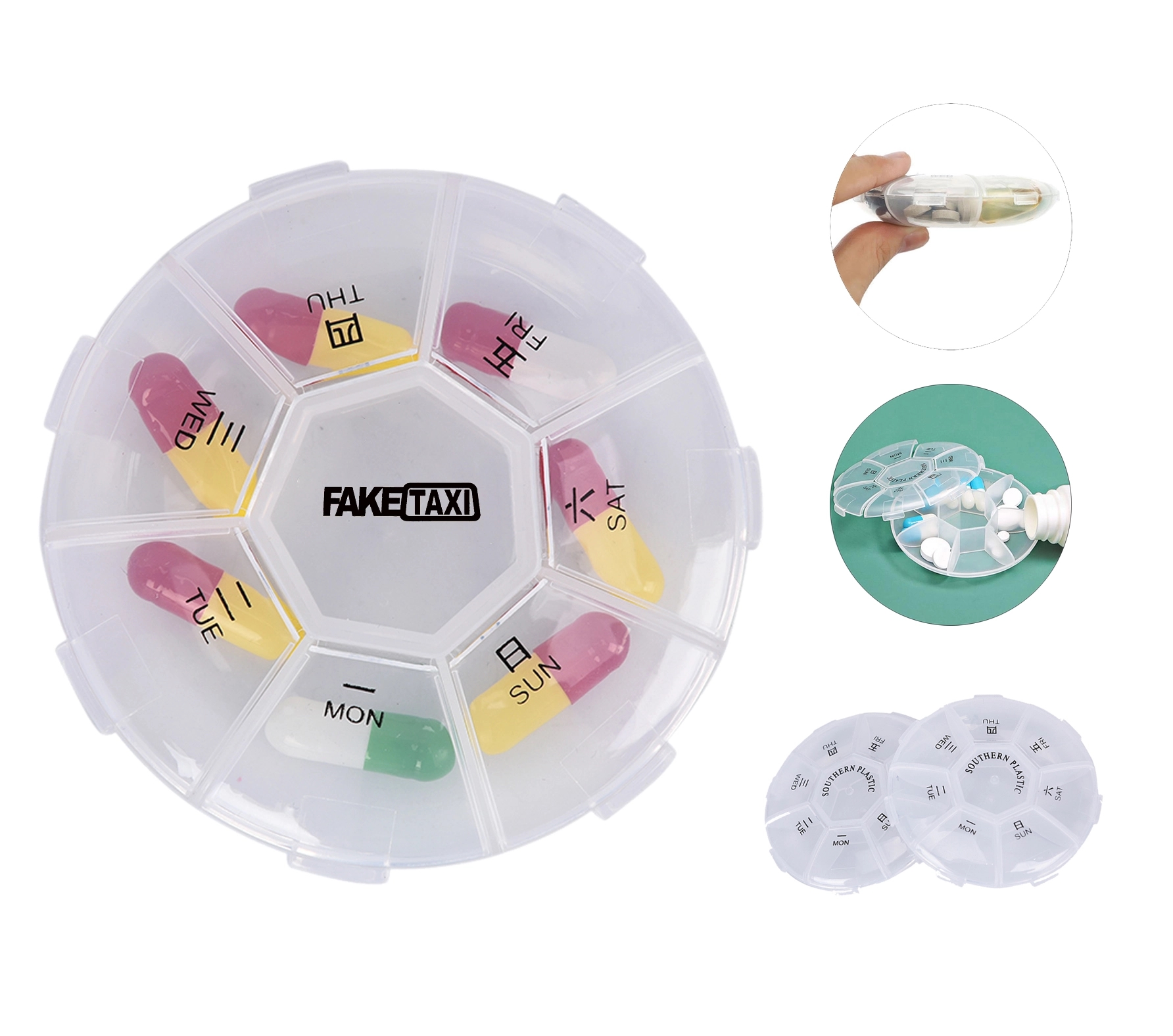 7 Grids Portable Weekly Pill Box 2
