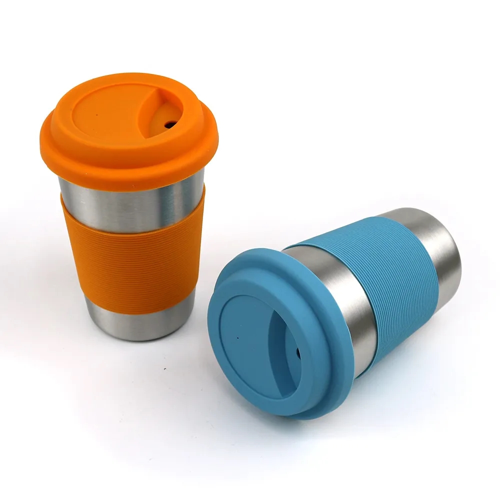 500ML Stainless Steel Beer Cups with Silicone Lids 3