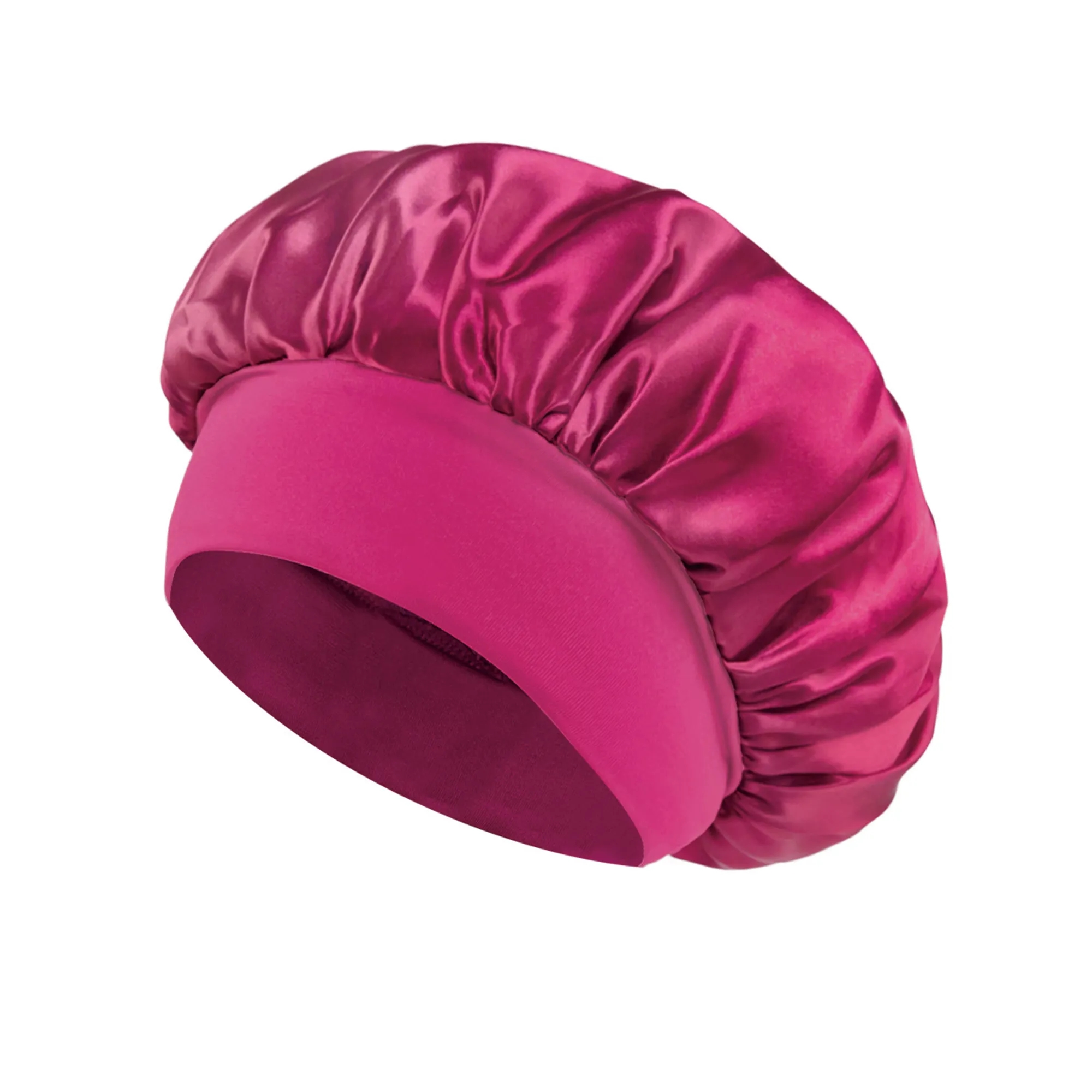 Pure Color Wide-Band Elastic Sleep Cap 11