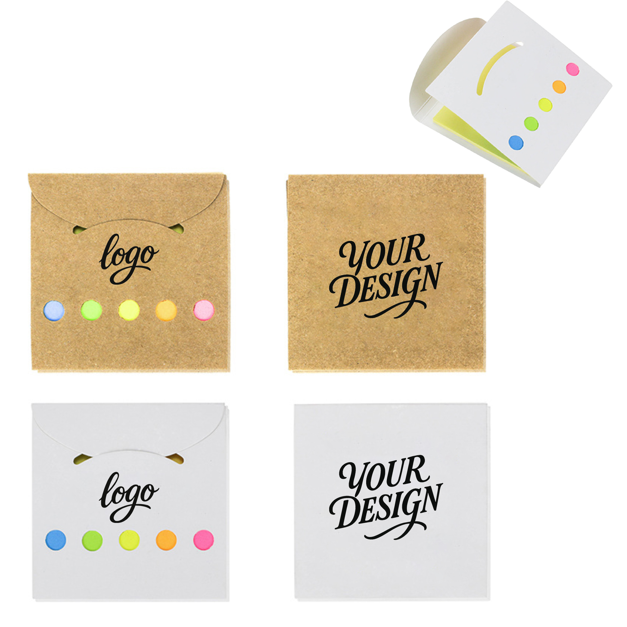 Branded Compact Multi-Color Note Pads 2