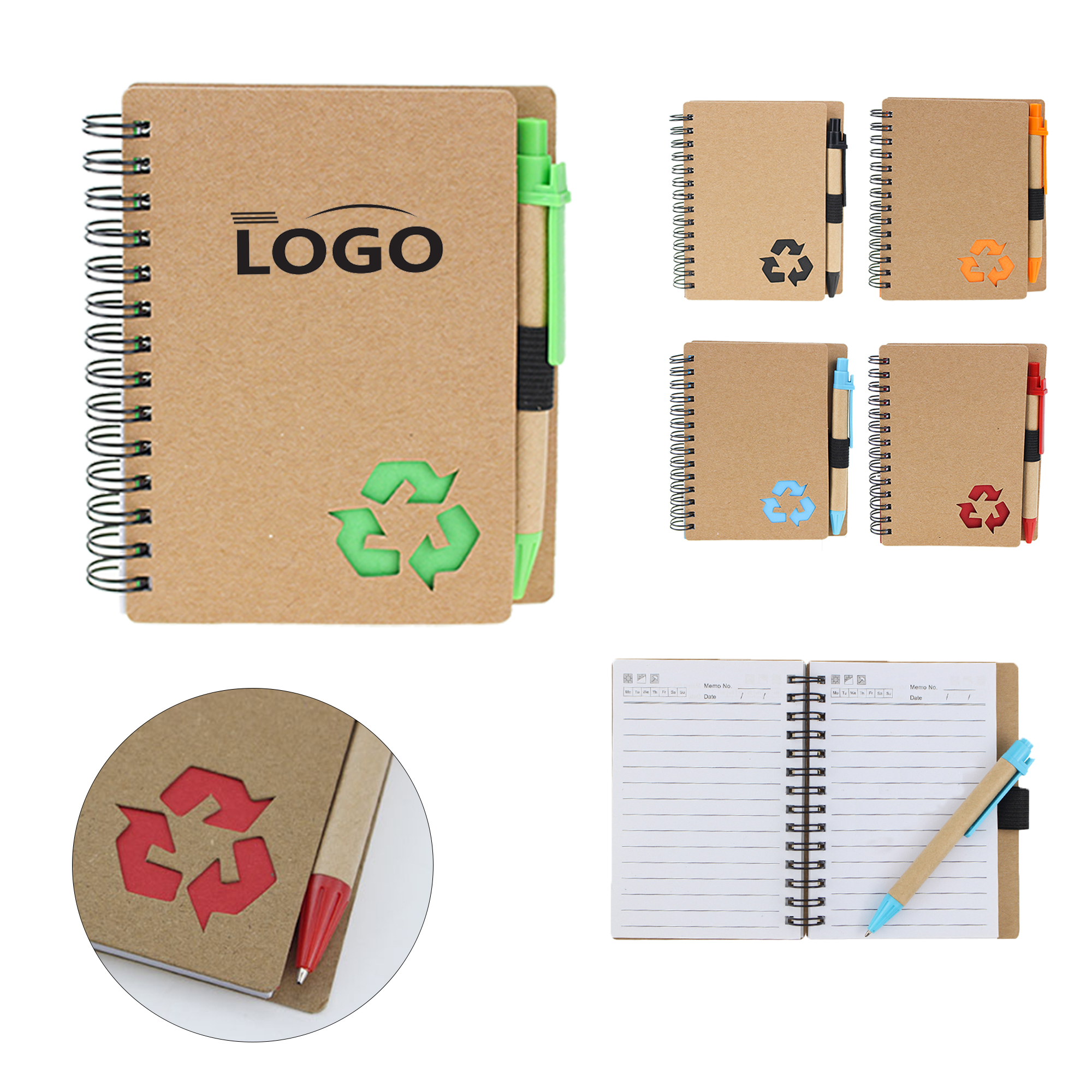 MOQ:50pcs Eco-Friendly Mini Notebook With Pen 1