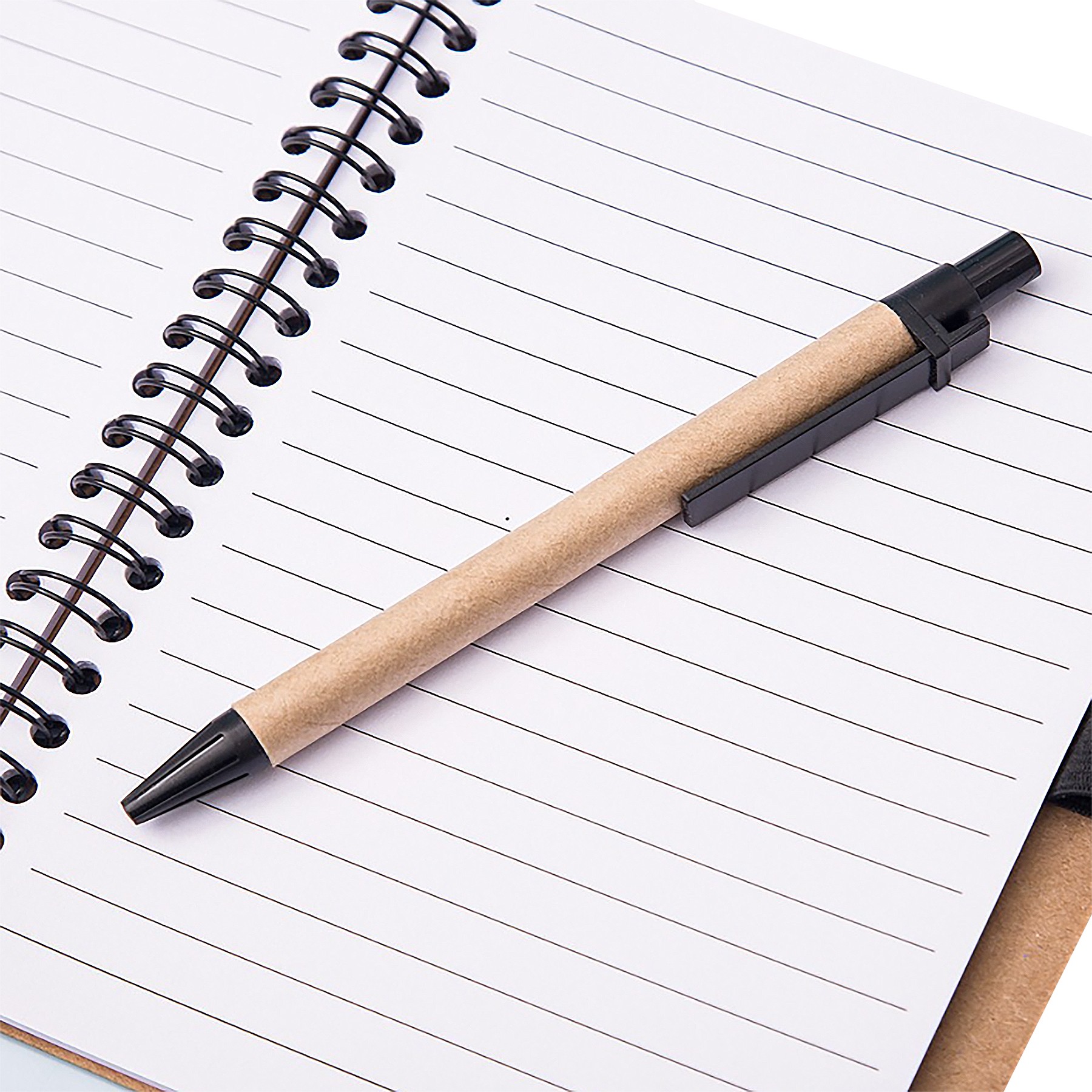 Moq100 Spiral Kraft Cover Notebook With Pen/Sticky Note/Calipers 3