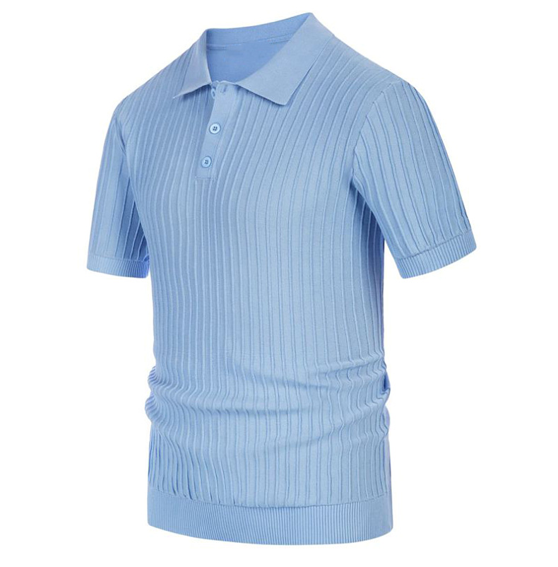 Mens Textured Knit Polo Shirts 9