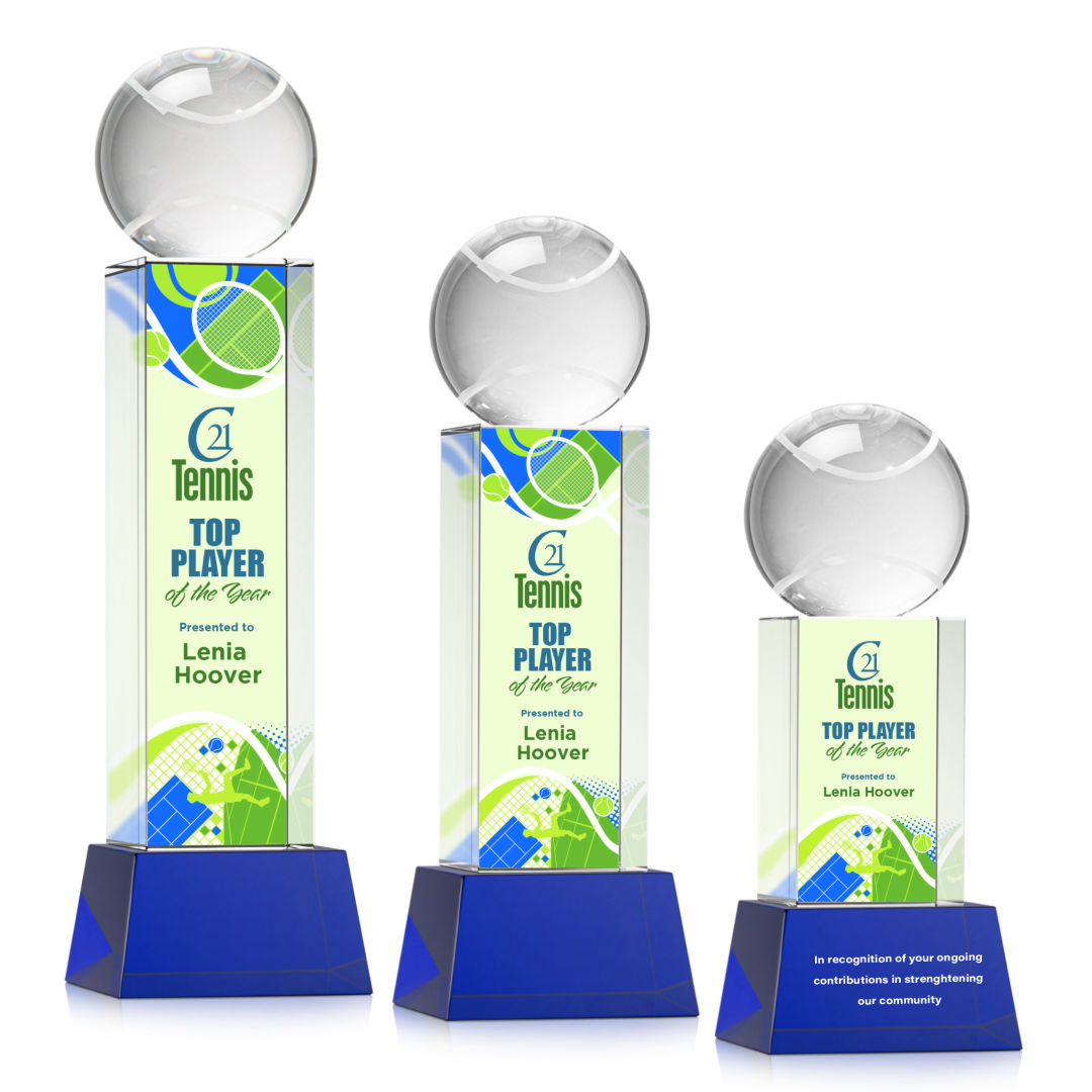 Tennis Ball VividPrint™ Award on Belcroft - Blue