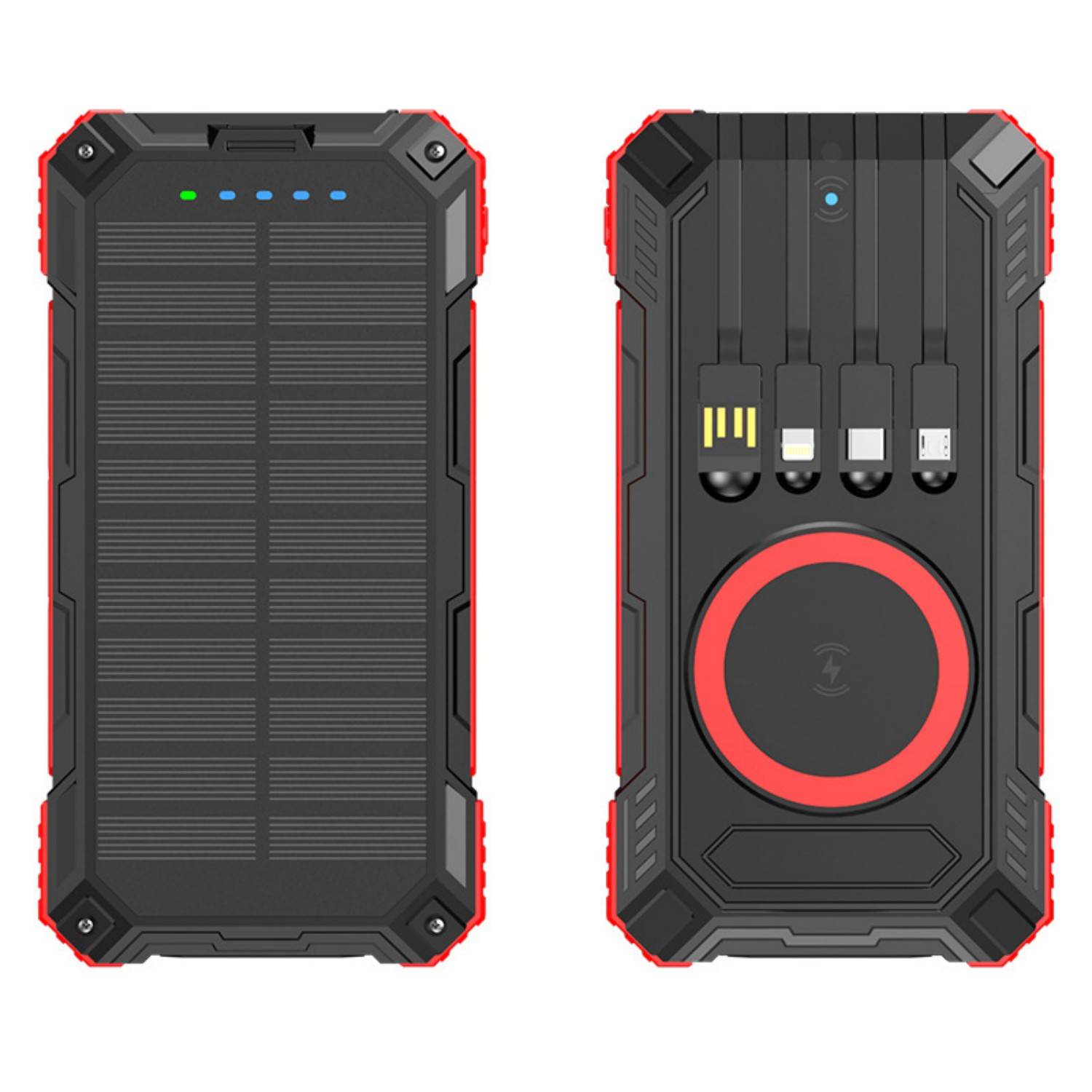20000mAh Fast Charging Solar Power Bank w/ Cables 5