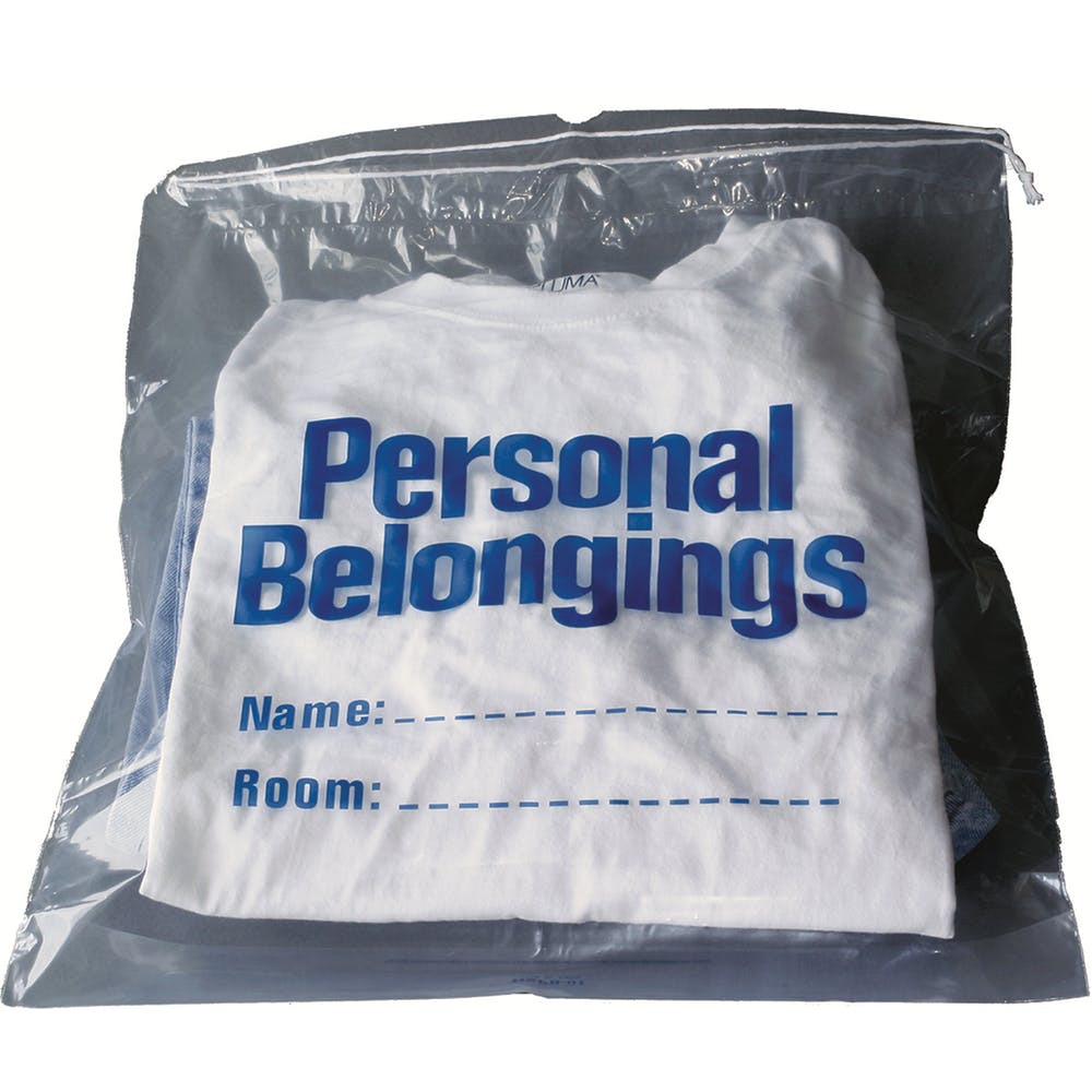 Personal Belongings Bags - Drawstring Clear 2