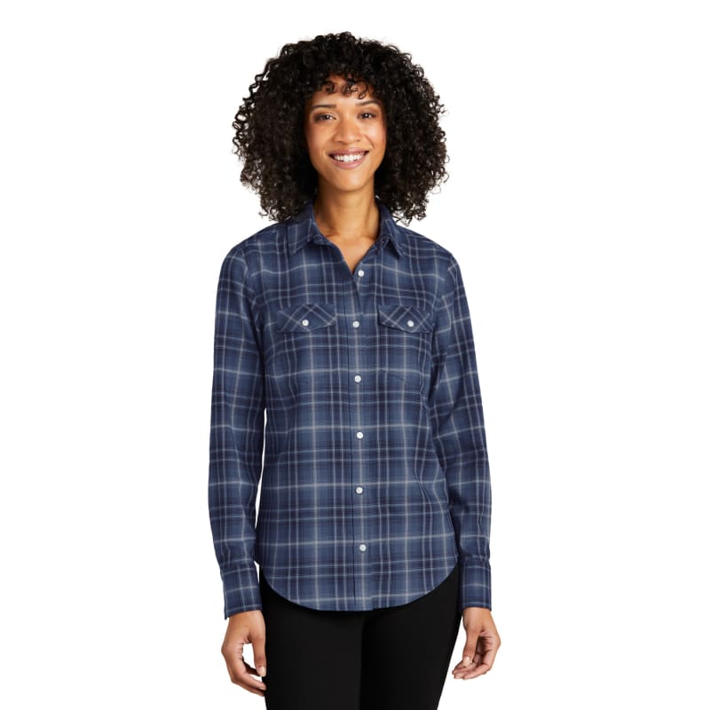 Port Authority Ladies Long Sleeve Ombre Plaid Shirt 4