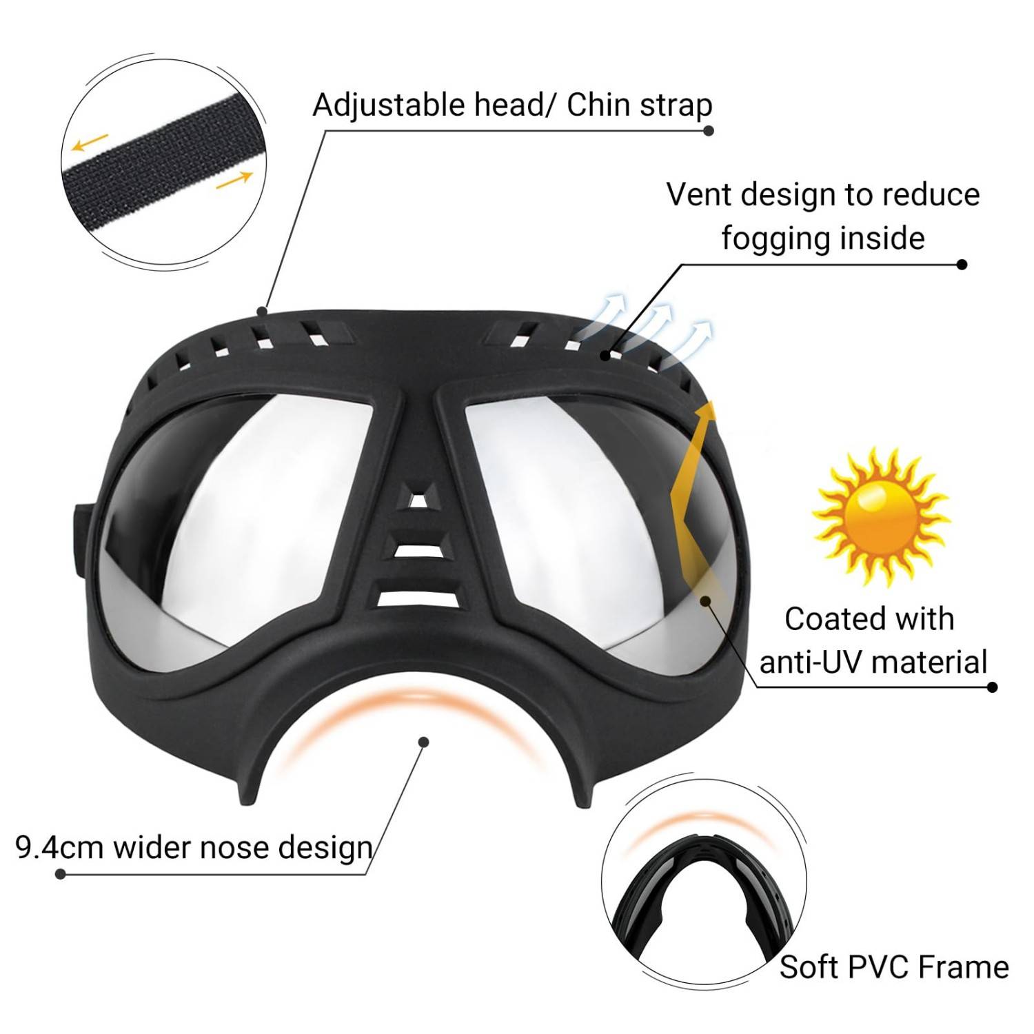 Dog Soft Frame UV Protection Goggles 5