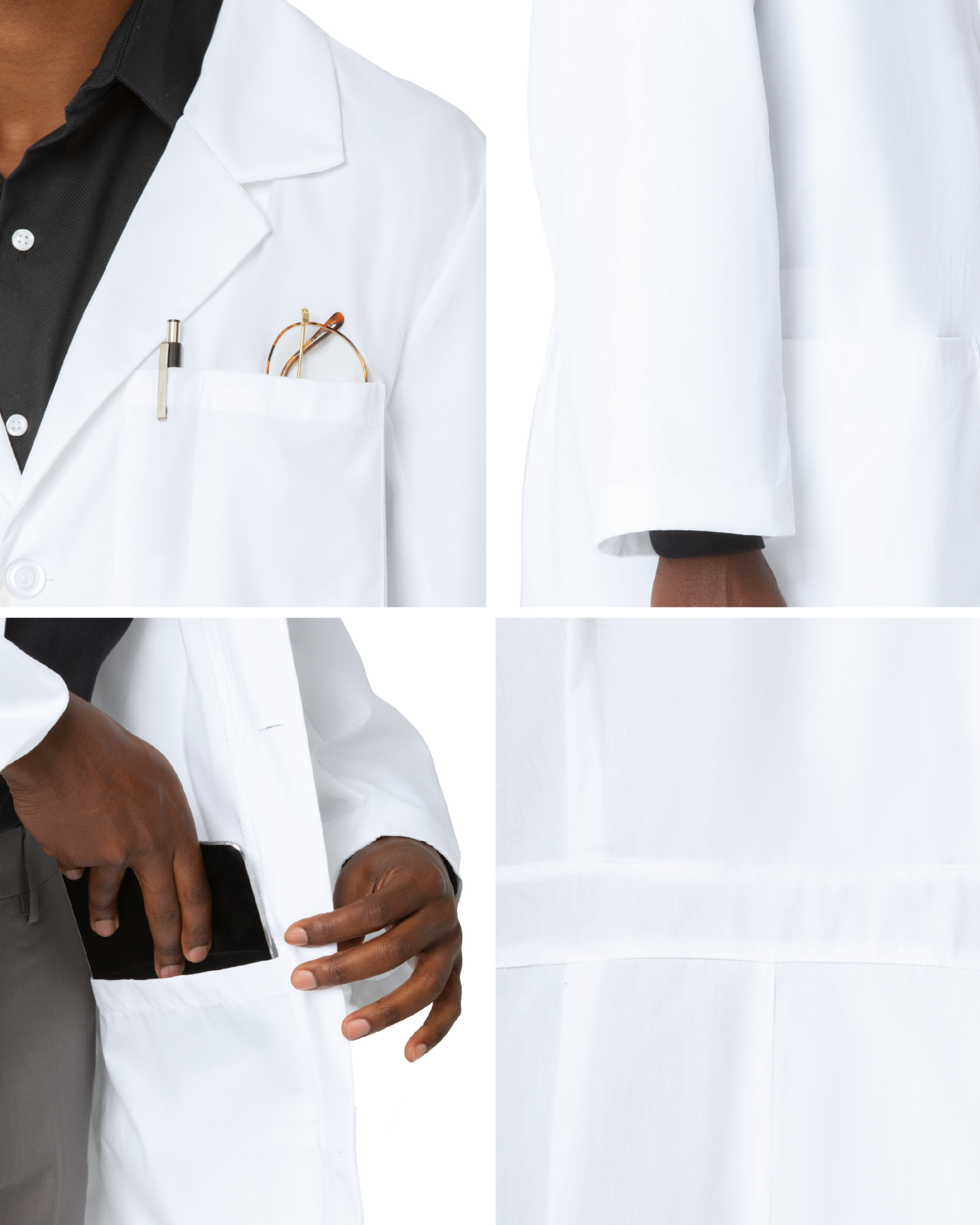Landau - Essential Lab Coats - Men's Five-Pocket 37" Mid-Length Tablet Lab Coat 4