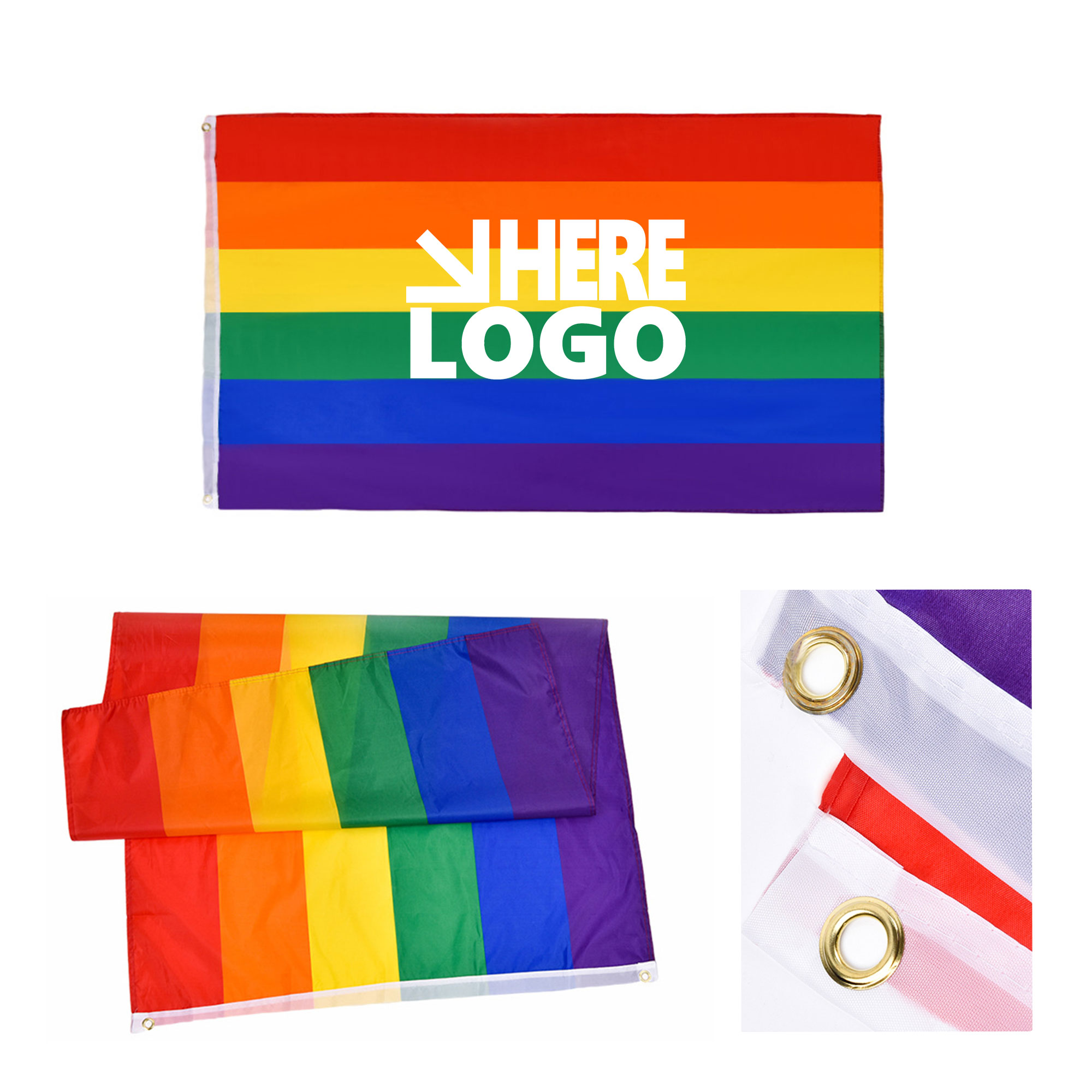 MOQ 50 Rainbow Flag Pride Day 35"x 59" 2