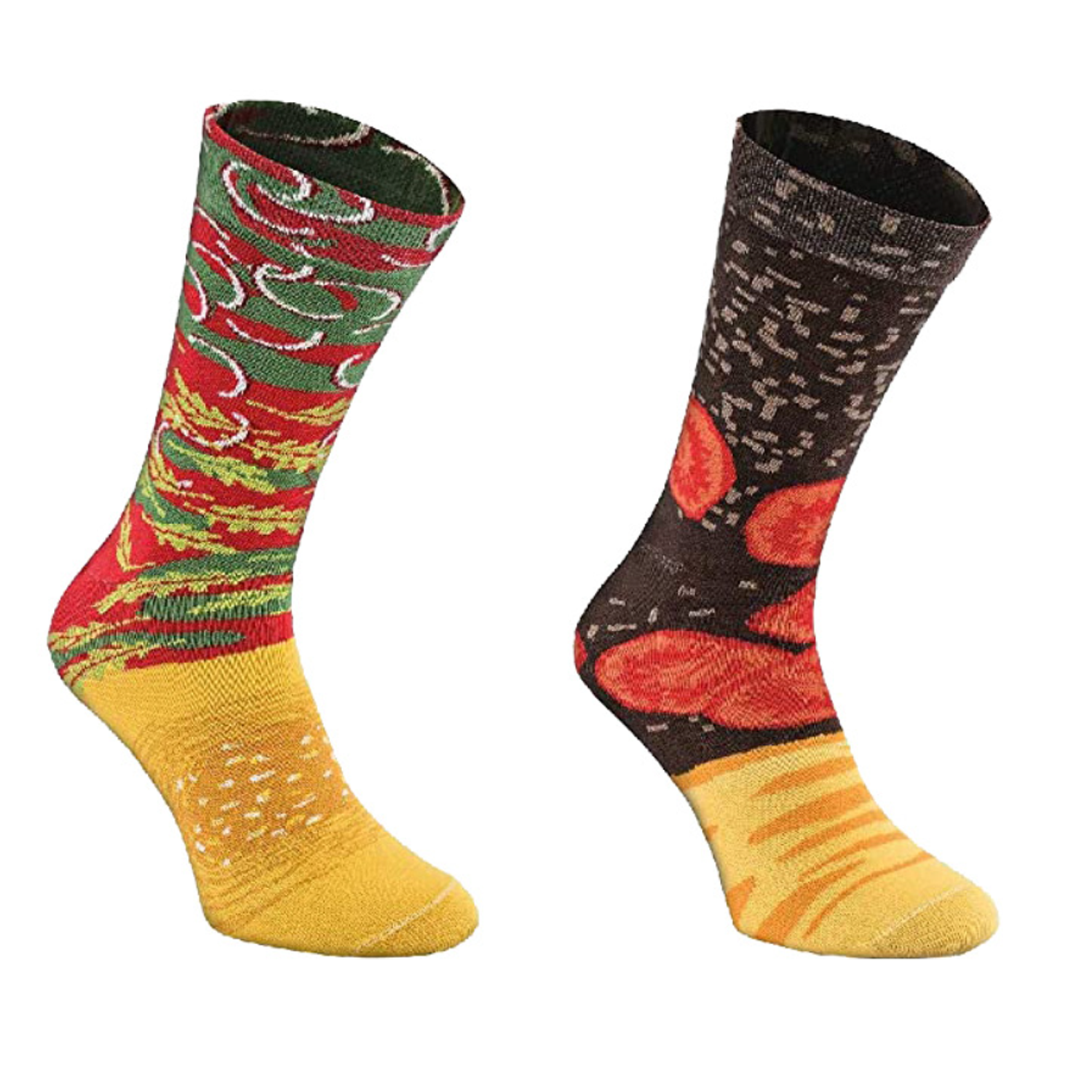 Customizable Set of 3 Pairs Hamburger Pattern Cozy Socks 6